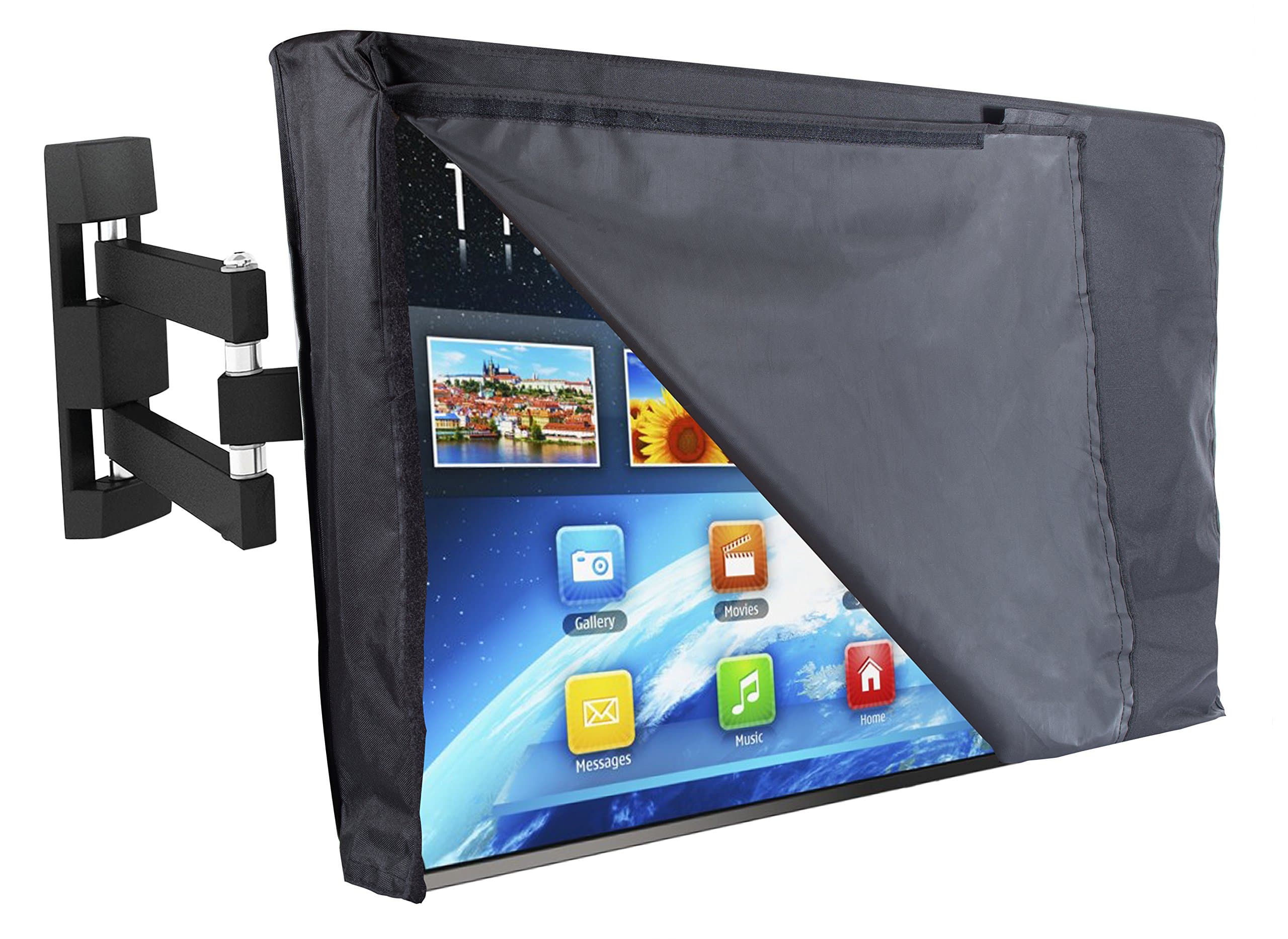 Outdoor TV Cover 40 to 42 inches with Front Flap, Waterproof Thick Fabric, Weatherproof Outdoor TV Enclosure for Outside Tv