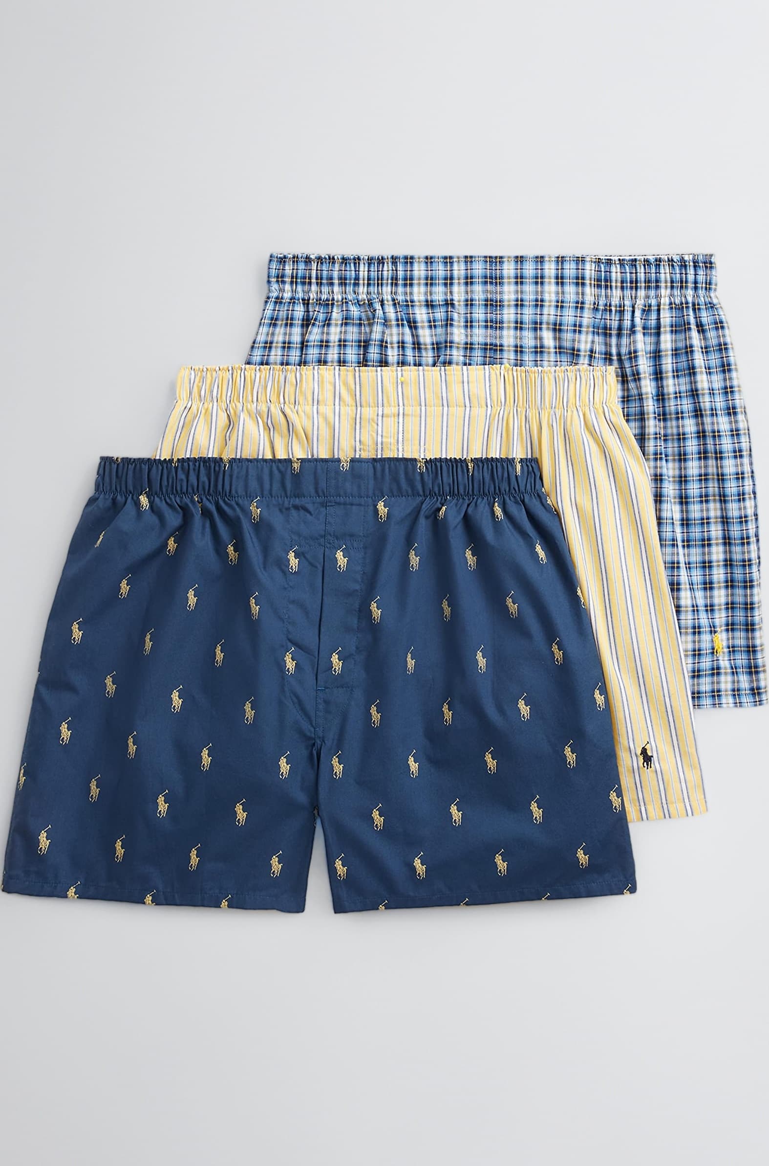 Men's Classic Fit Cotton Woven Boxers 3-Pack