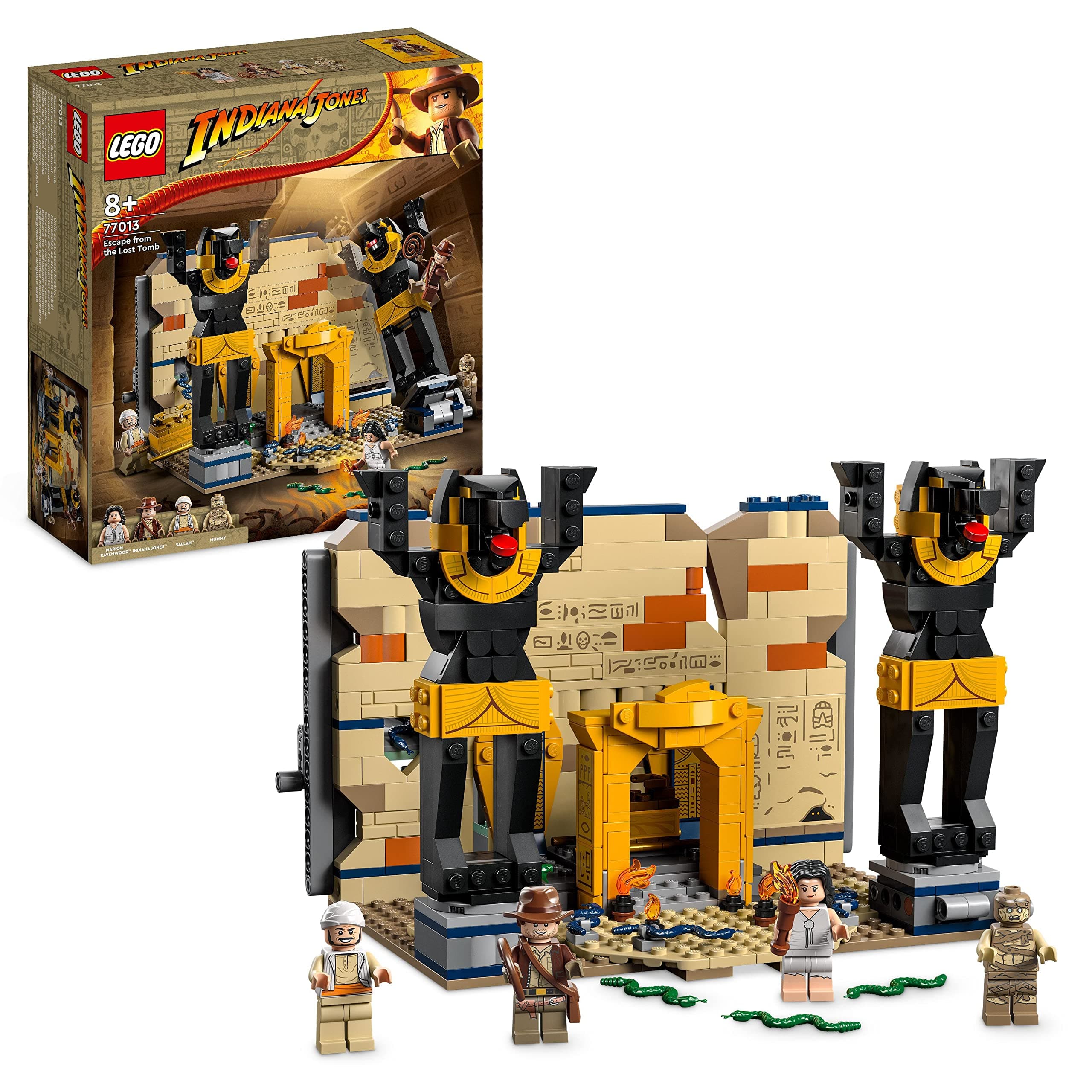 Indiana Jones Escape from the Tomb Construction Toy with Temple and Mummy Mini Figure, Hunter of the Lost Treasure Movie Set, Gift Idea for Children 77013