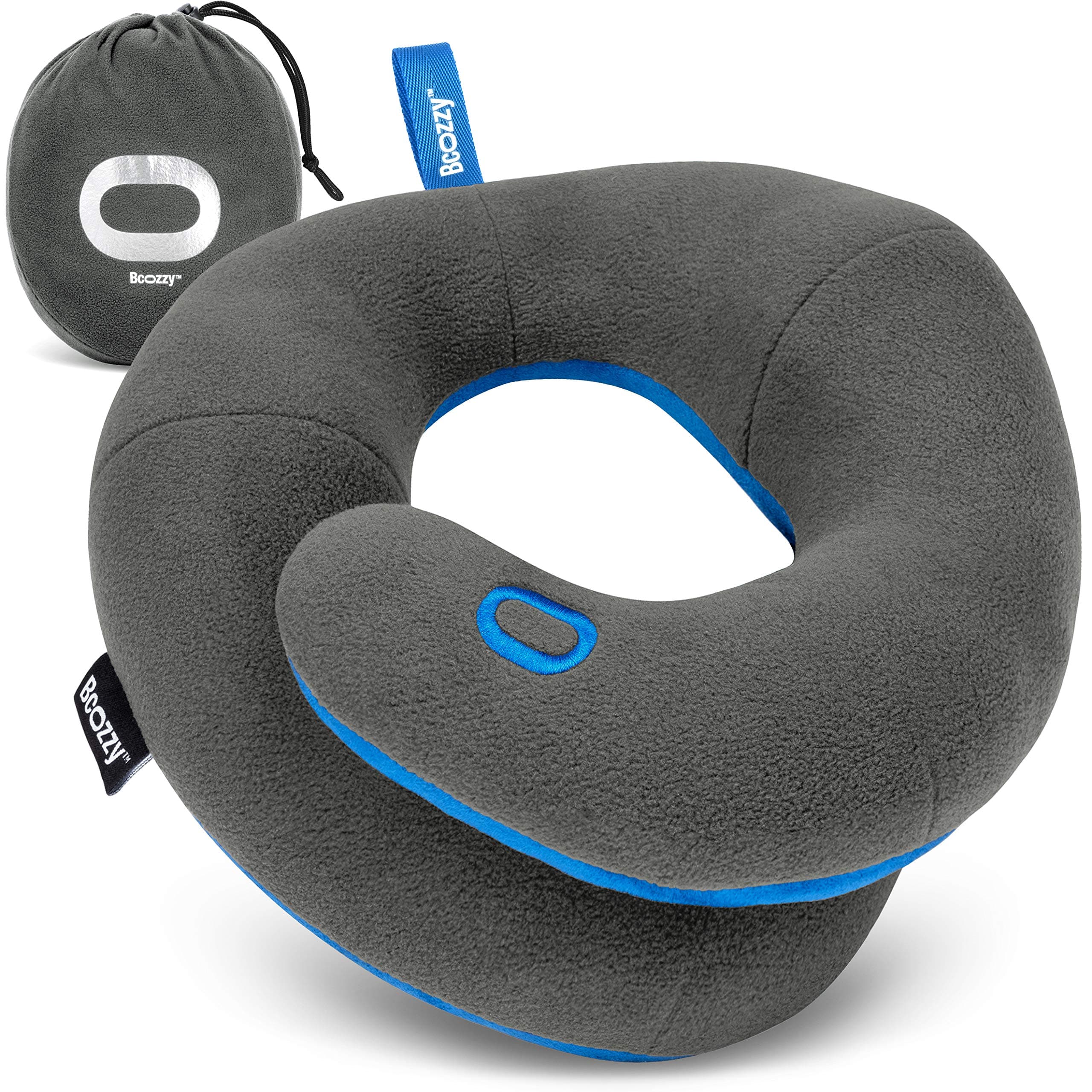 BCOZZY Kids Travel Neck Pillow (3-7 Y/O)- Patented Soft Toddler Pillow for Head & Chin Support in Car Seat, Airplane, and Road Trip Sleeping. Adjustable Size. Fully Washable. Carry Bag. Small, Gray