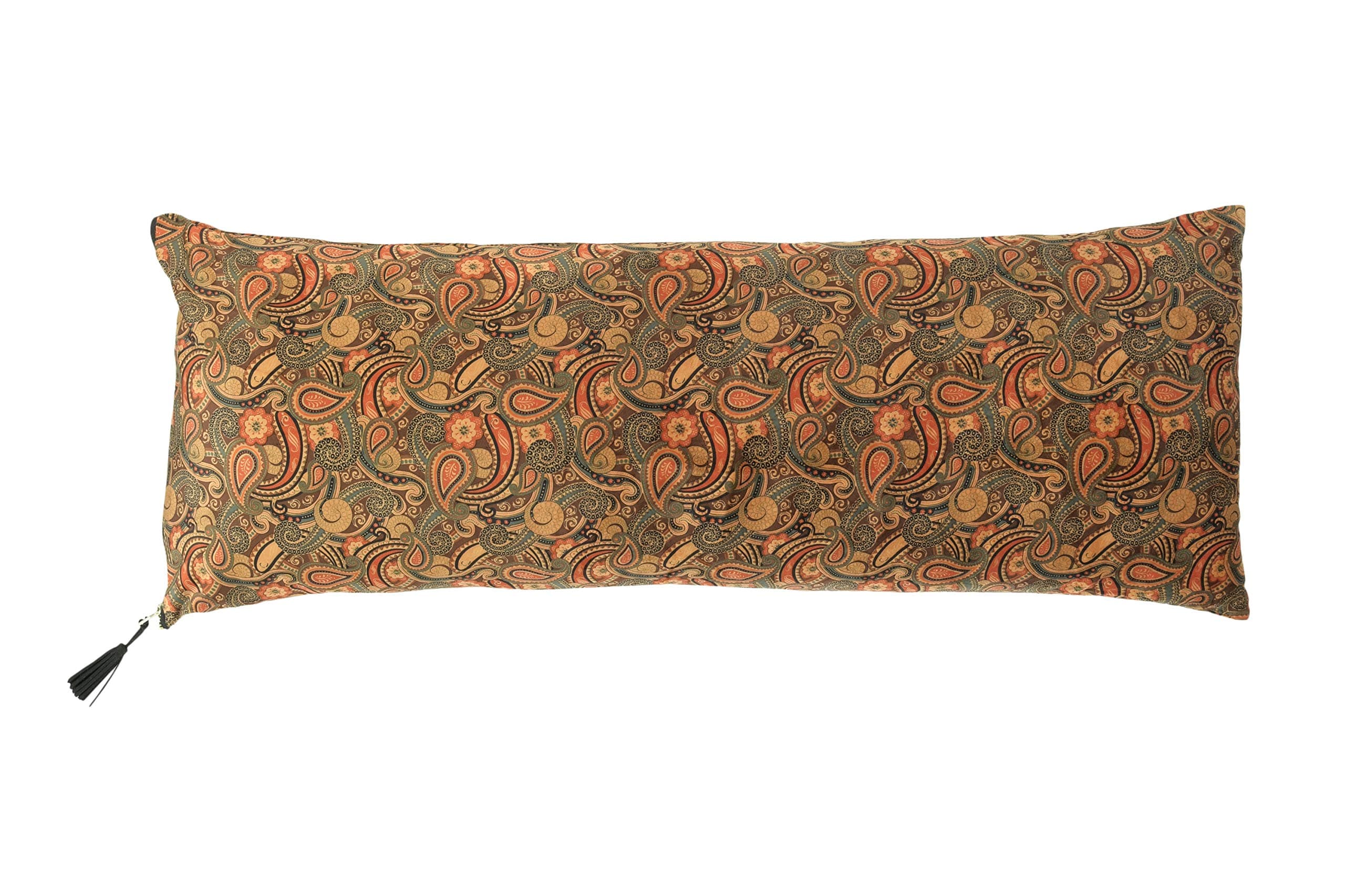 Creative Co-op Paisley Polyester Lumbar Pillow, Brown