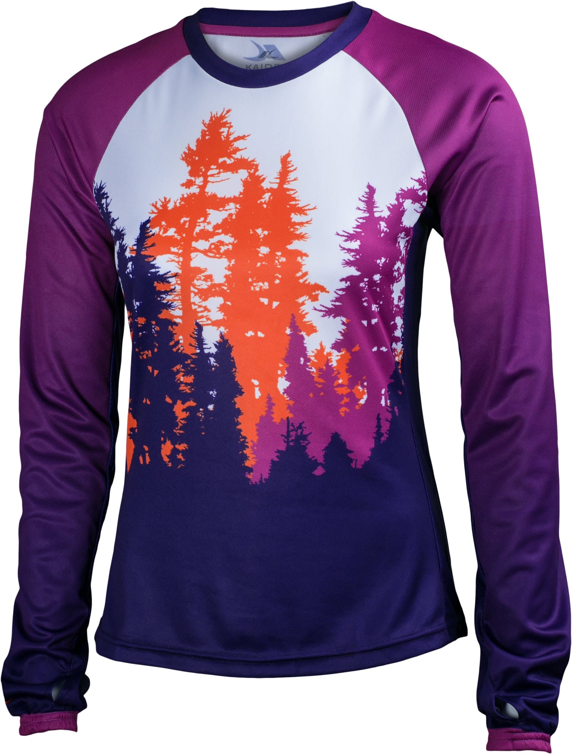 Trees, Ferry, Rainier - Purple - Women's Long Sleeve Performance Tech Top Shirt