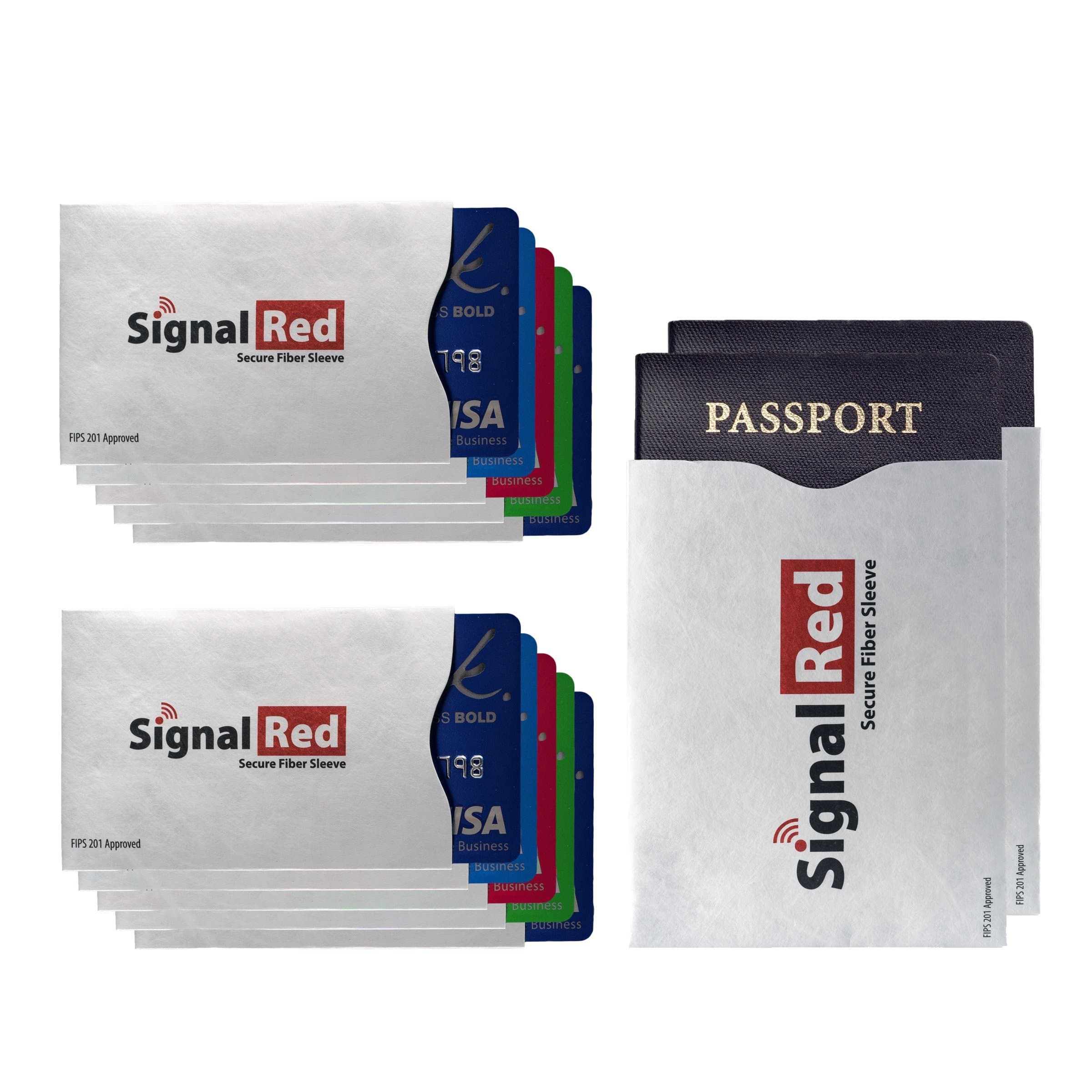 Fiber Passport and Credit Card Protector – Set of 10 Credit Card and 2 Passport RFID Blocking Sleeves; Fit in Wallet and Purse