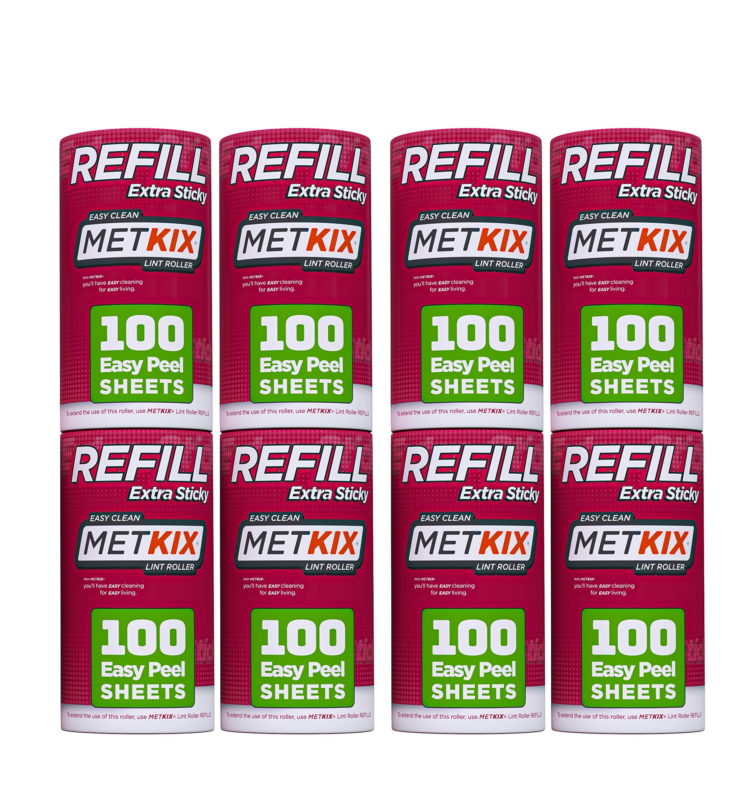 Refill for Metkix Lint Rollers 8 Pack (Total 800 Sheets)