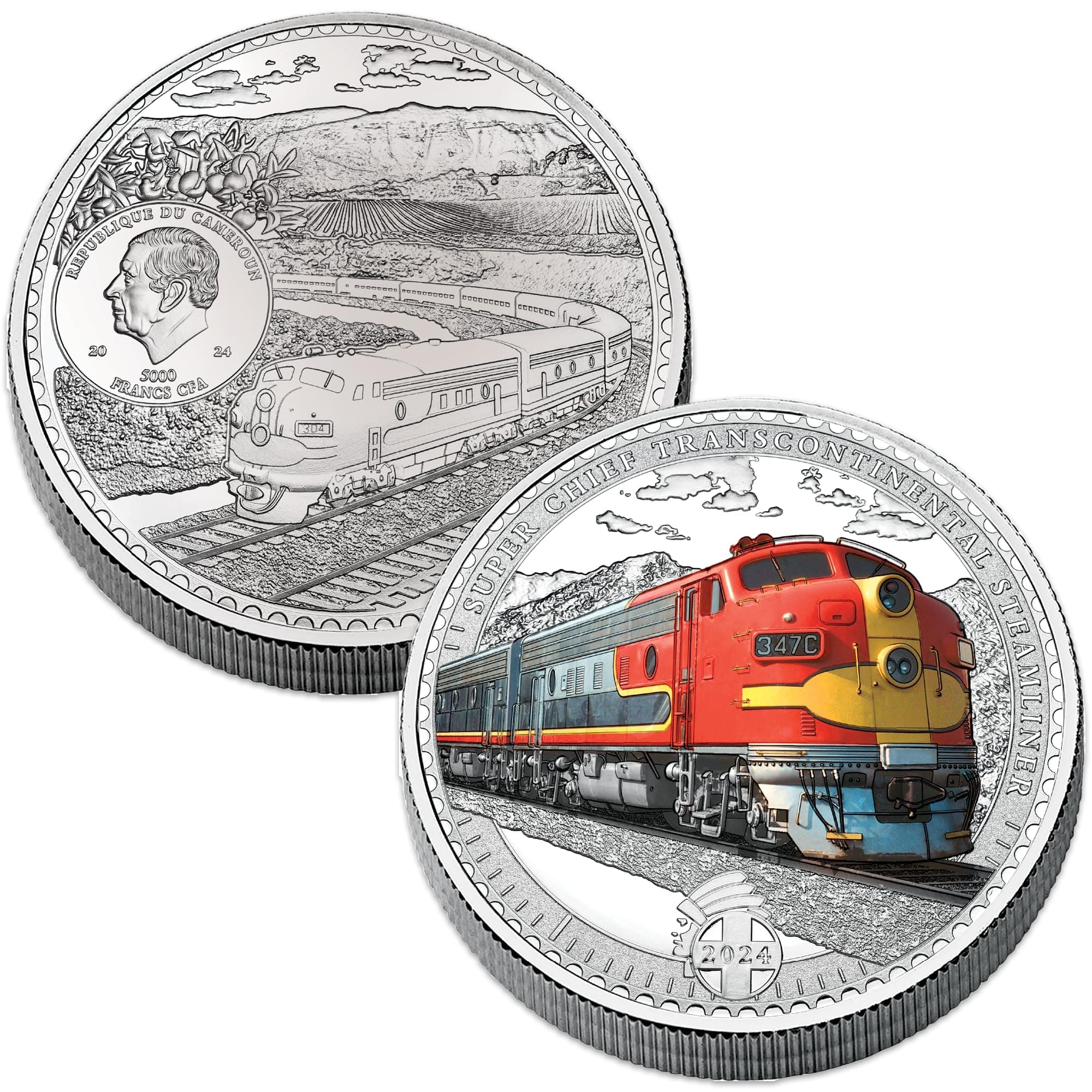 2024 Republic of Cameroon Super Chief Locomotive 1 Kilo Brass 5000 Francs CFA Brilliant Uncirculated