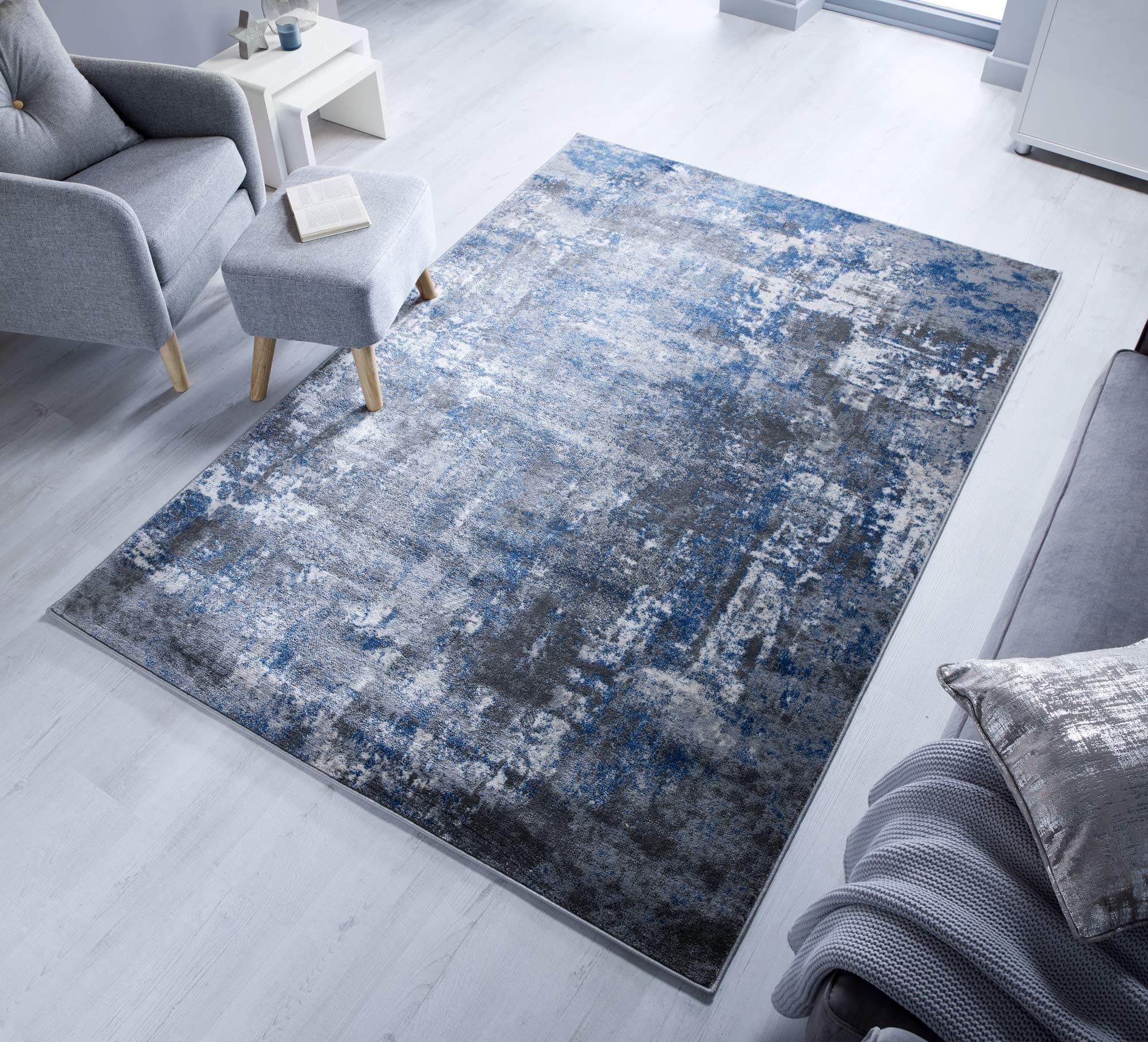 Flair Rugs Cocktail Wonderlust Rug, Blue/Grey, 120 x 170 Cm