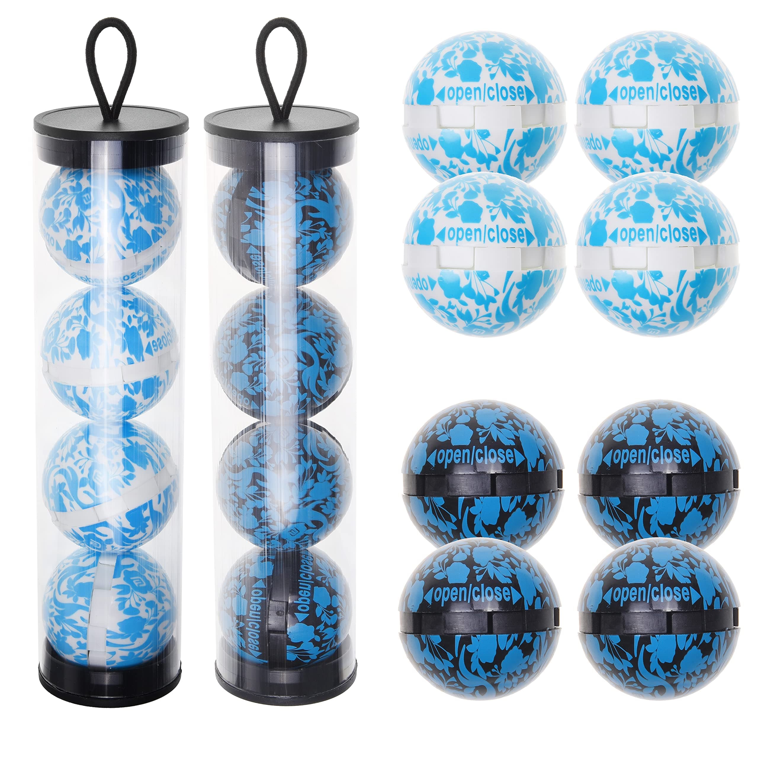 Deodorizing Balls for Sneakers, Lockers, Gym Bags - 8 Pack - Neutralizes Sweat Odor - Also Great for Homes, Offices and Cars - Easy Twist Lock/Open Mechanism - Ocean and Linen Scent