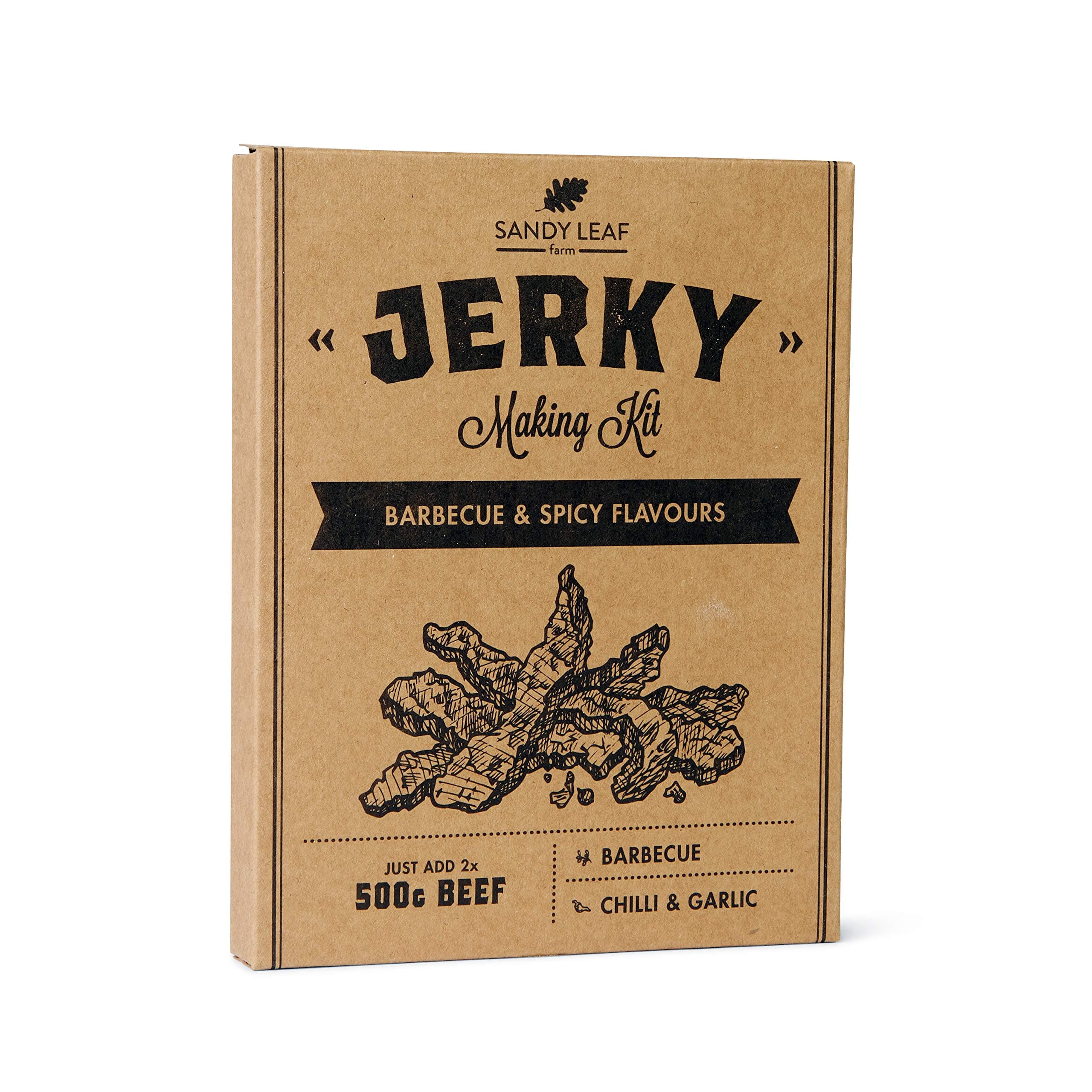 Jerky Making Kit - The simple and easy way to make real Beef Jerky at home - Includes optional Garlic Chilli flavour sachet