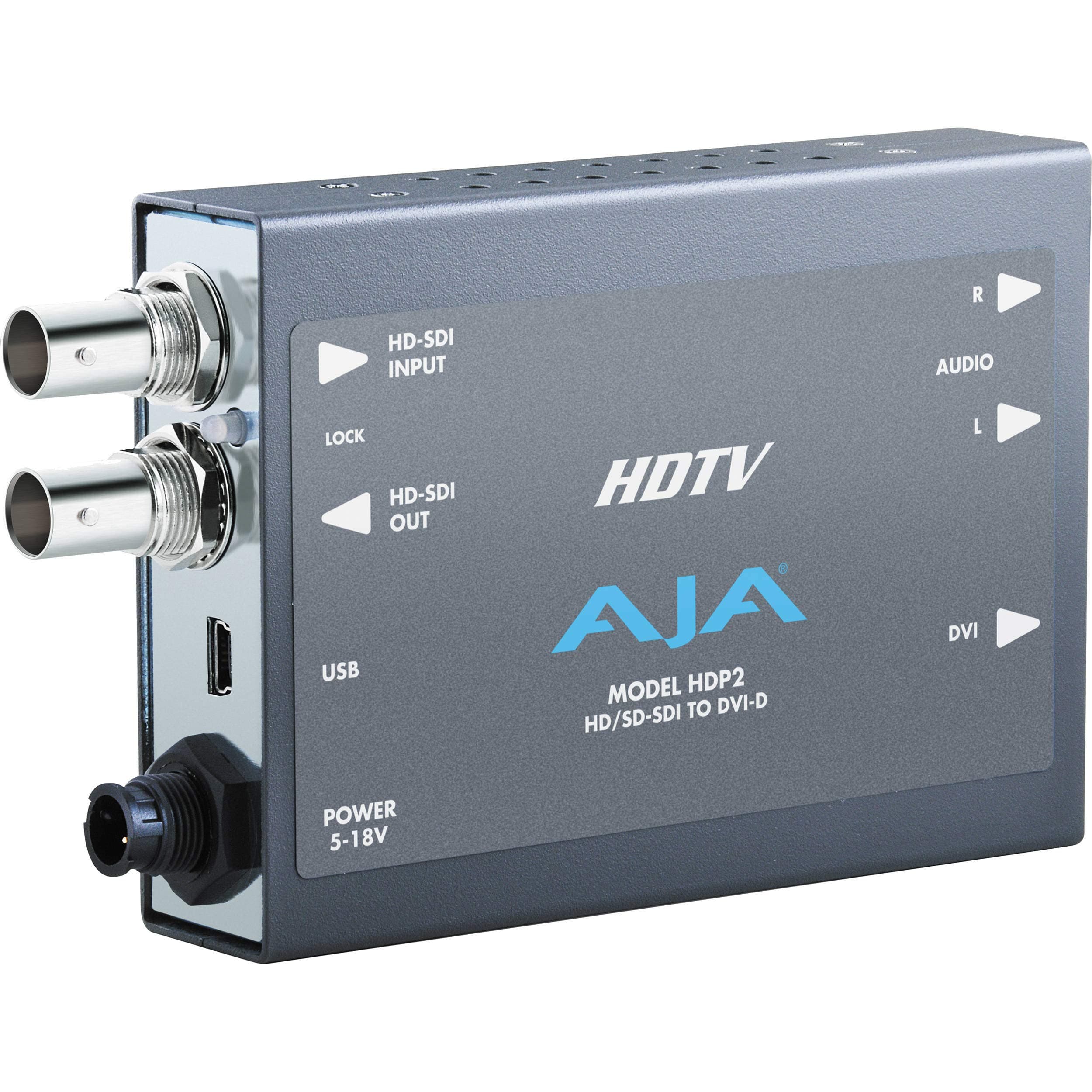 AJA HDP2 HD-SDI/SDI to DVI-D and Audio Converter