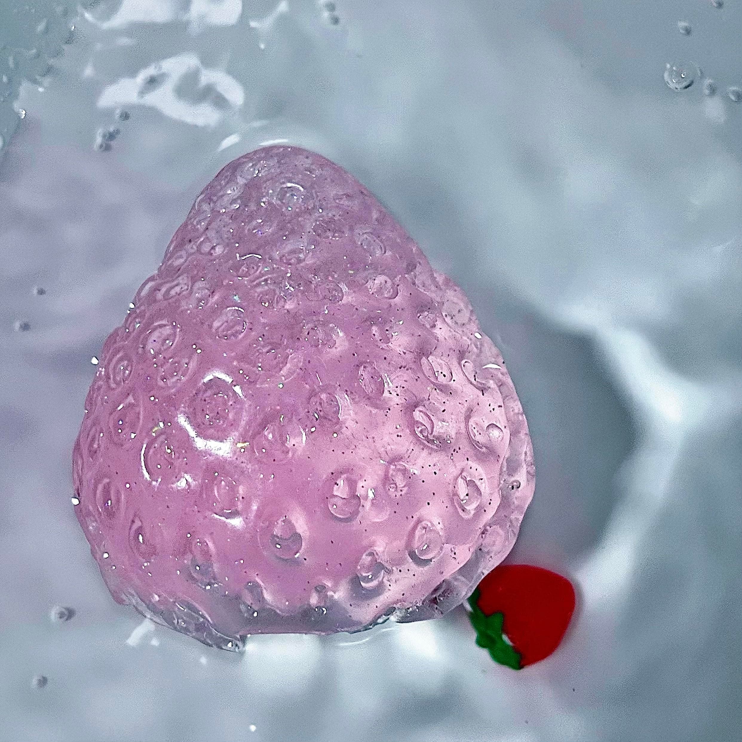 Taba Squishy, Strawberry, Kawaii Squishies PVC Toys,Stress Relieving Fur Ball OPP Packaging Gifts|Squishy Fidget Toys for Anxiety&Relaxation|Perfect Desk Accessory for Adults (Crystal 1pcs)