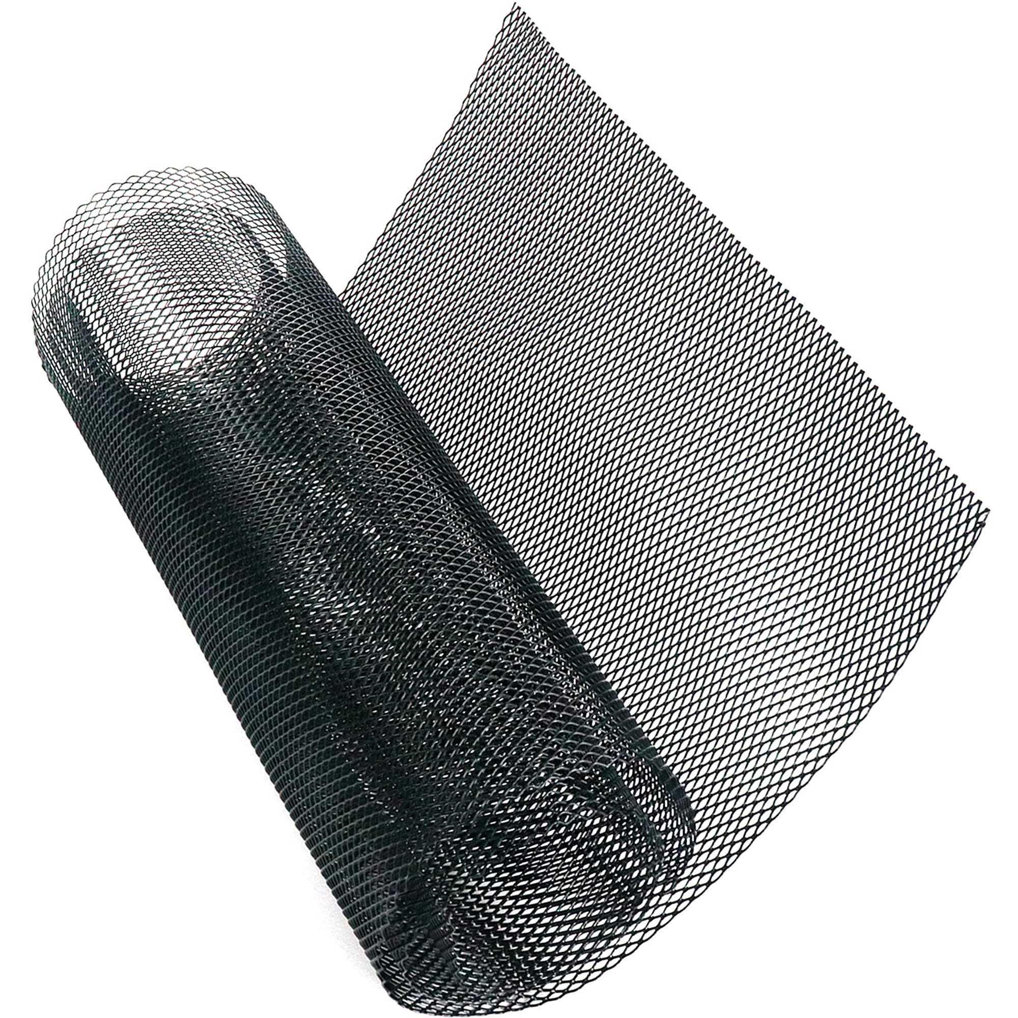 AUTOT 40"x13" Car Grill Mesh 6x3mm Aluminum Alloy Grille Mesh Sheet Rhombic Type Black