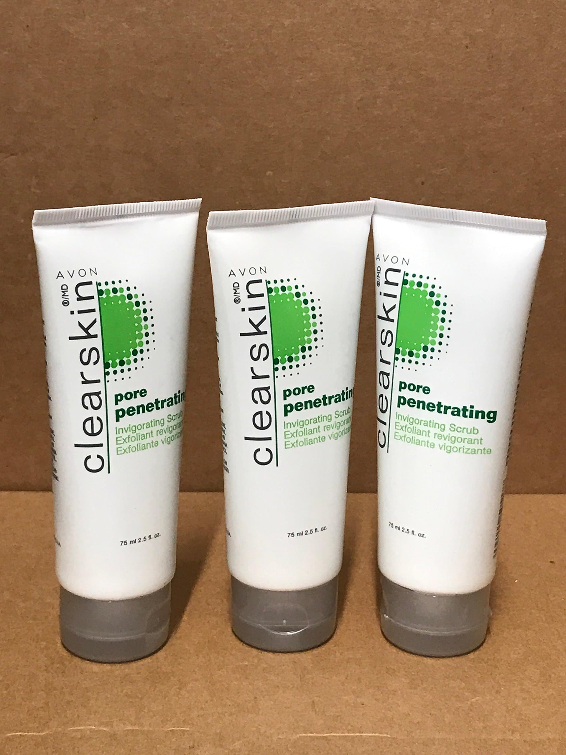 Avon Clearskin Pore Penetrating Invigorating Scrub Lot 3 Tubs