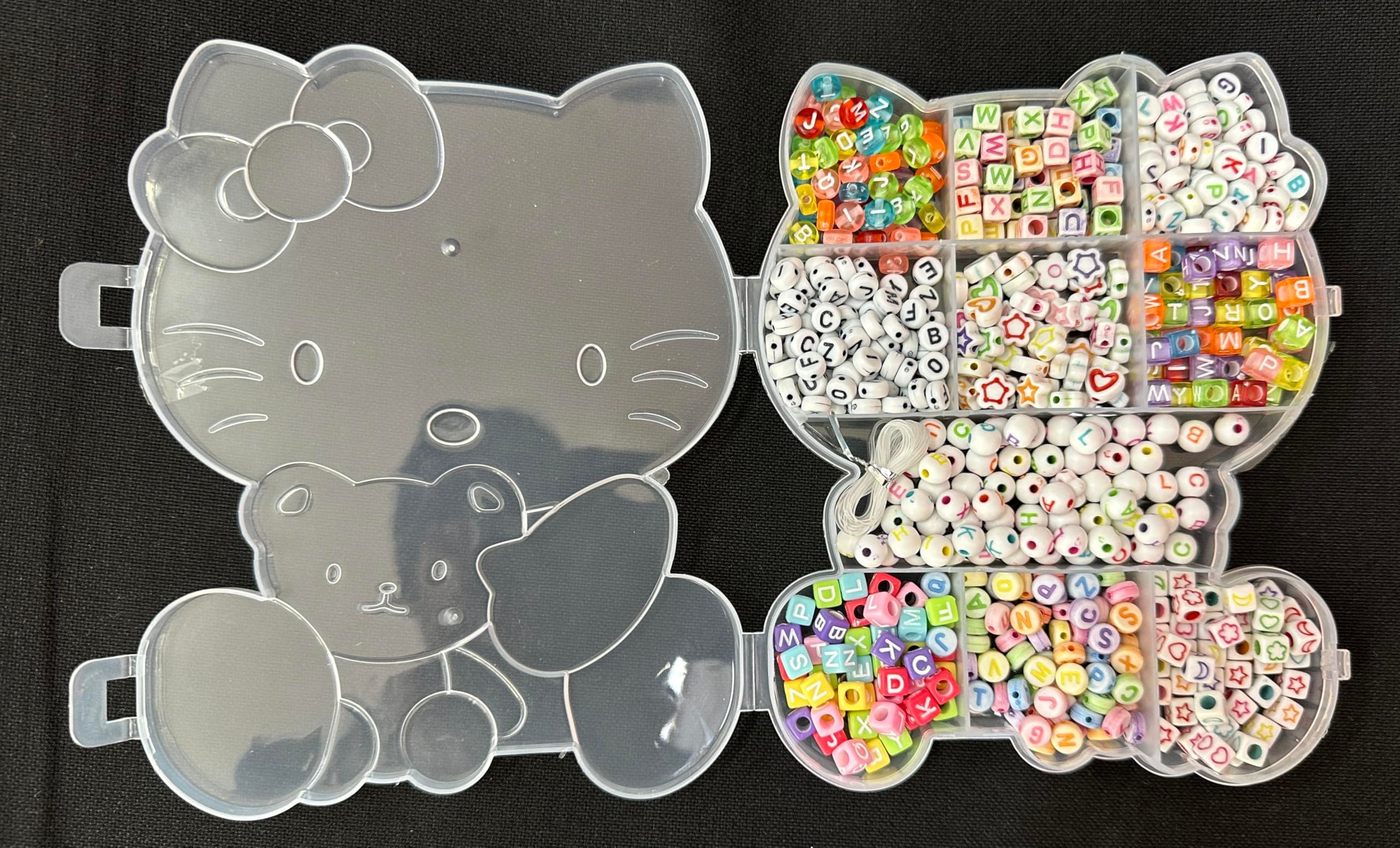 Fashion Scoubi Scooby Scoubidou Scoobies 40 Pack Weaving Fashion Strings Friendship Bracelet Jeweler Making Craft (GLITTER) (Cat beads kit)