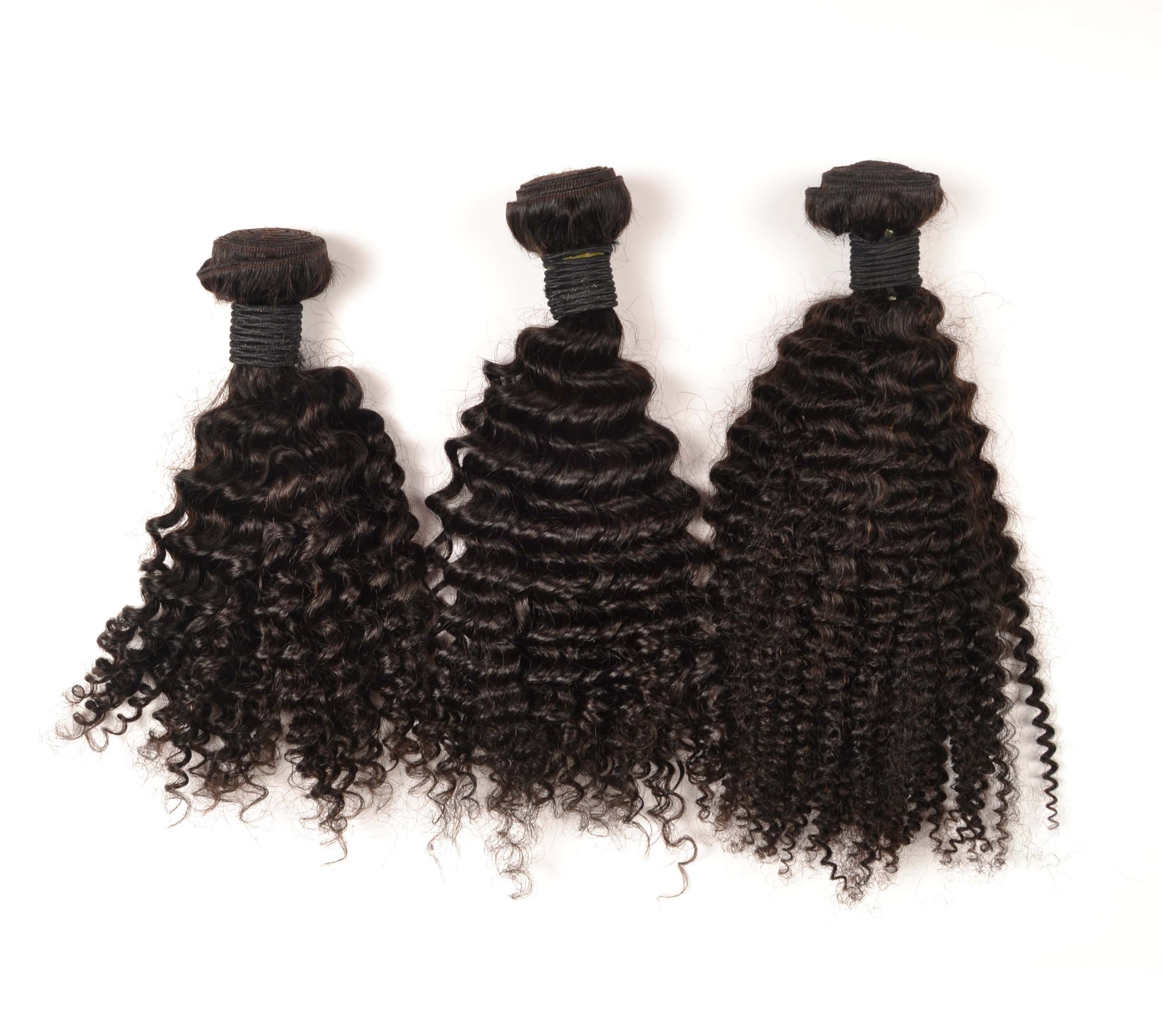 100% Virgin Brazilian Remy Human Hair Weft/Extensions Deep Curly 18" 18" 20"3 Bundles 300 Grams AAAA Grade Unprocessed Brazilian Remy Human Hair