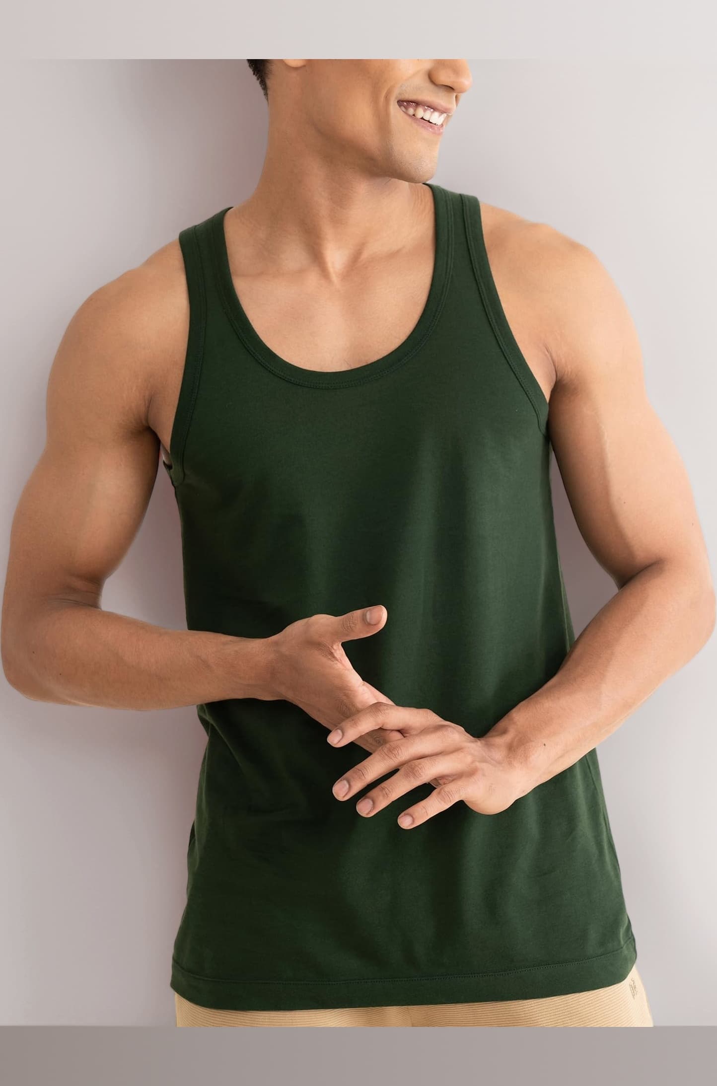 Neo-Cotton Round Neck Vest for Man, Anti-Bacterial, Shape Retaining Vest, 100% Cotton Banyan for Men, Buttery Soft Inner Baniyan