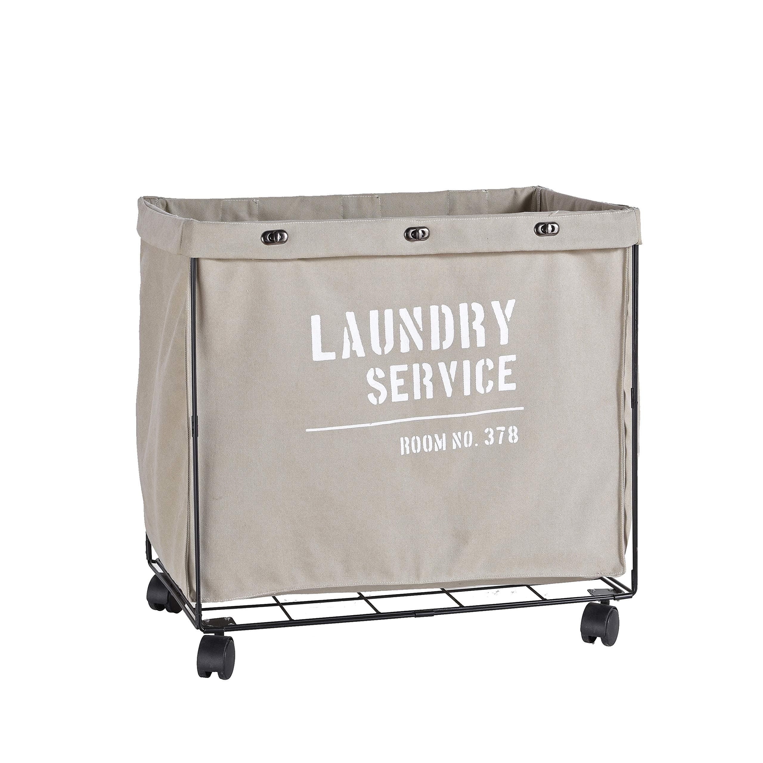 Danya B Danya B. Army Canvas Laundry Hamper on Wheels