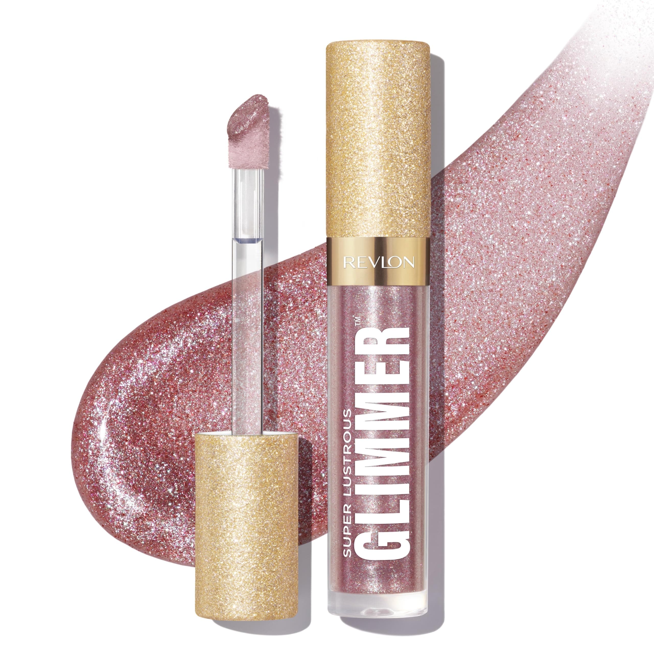 Super Lustrous Glimmer Gloss – Hydrating & Plumping Lip Gloss with Plant-Based Glitter, 3D Shimmer, 39% Hydration Boost & Oversized Applicator, Lavender Lust