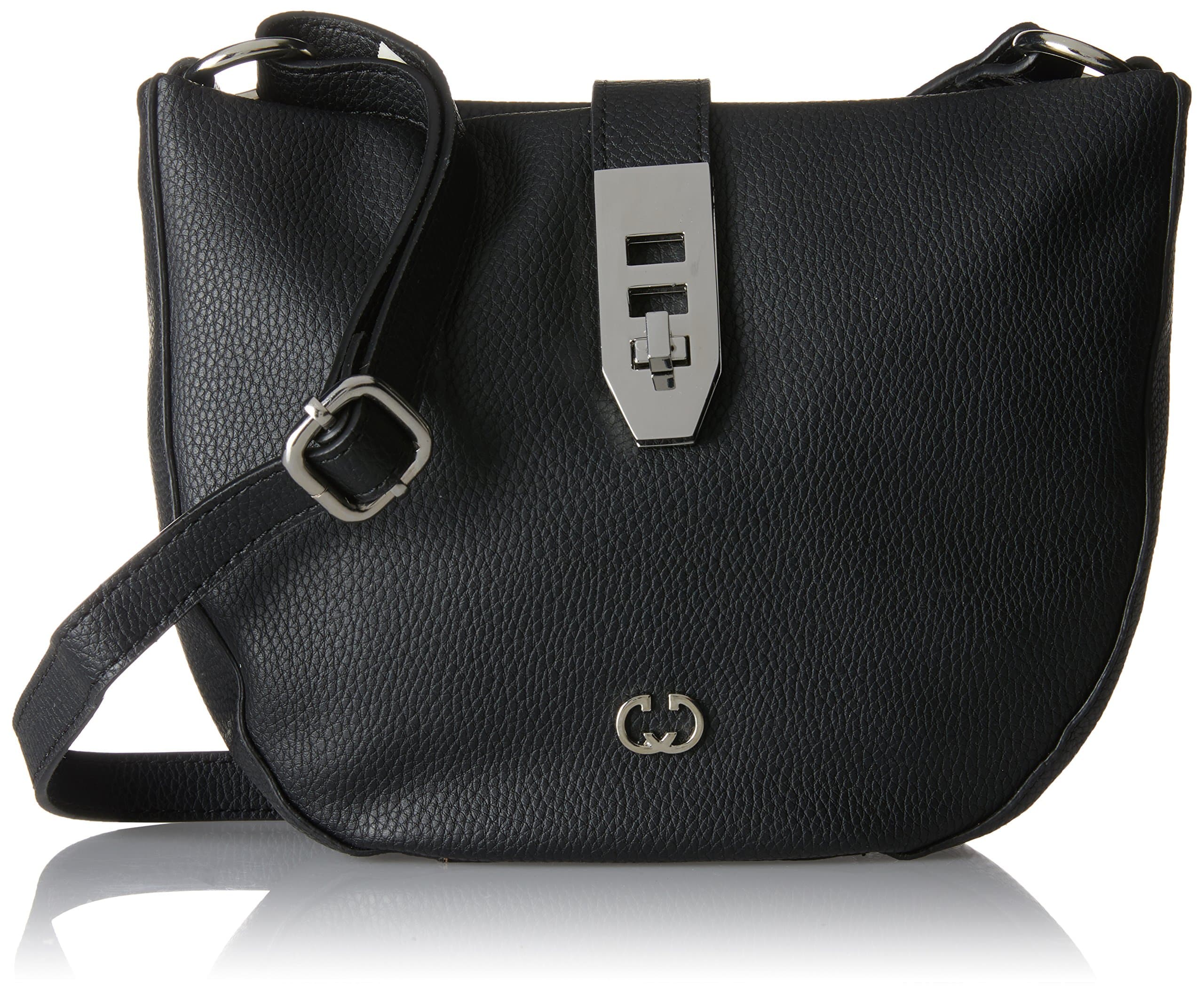 Round Rings Shoulderbag Shz, Women’s Cross-Body Bag, Schwarz (Black), 6.5x19x24 cm (B x H T)