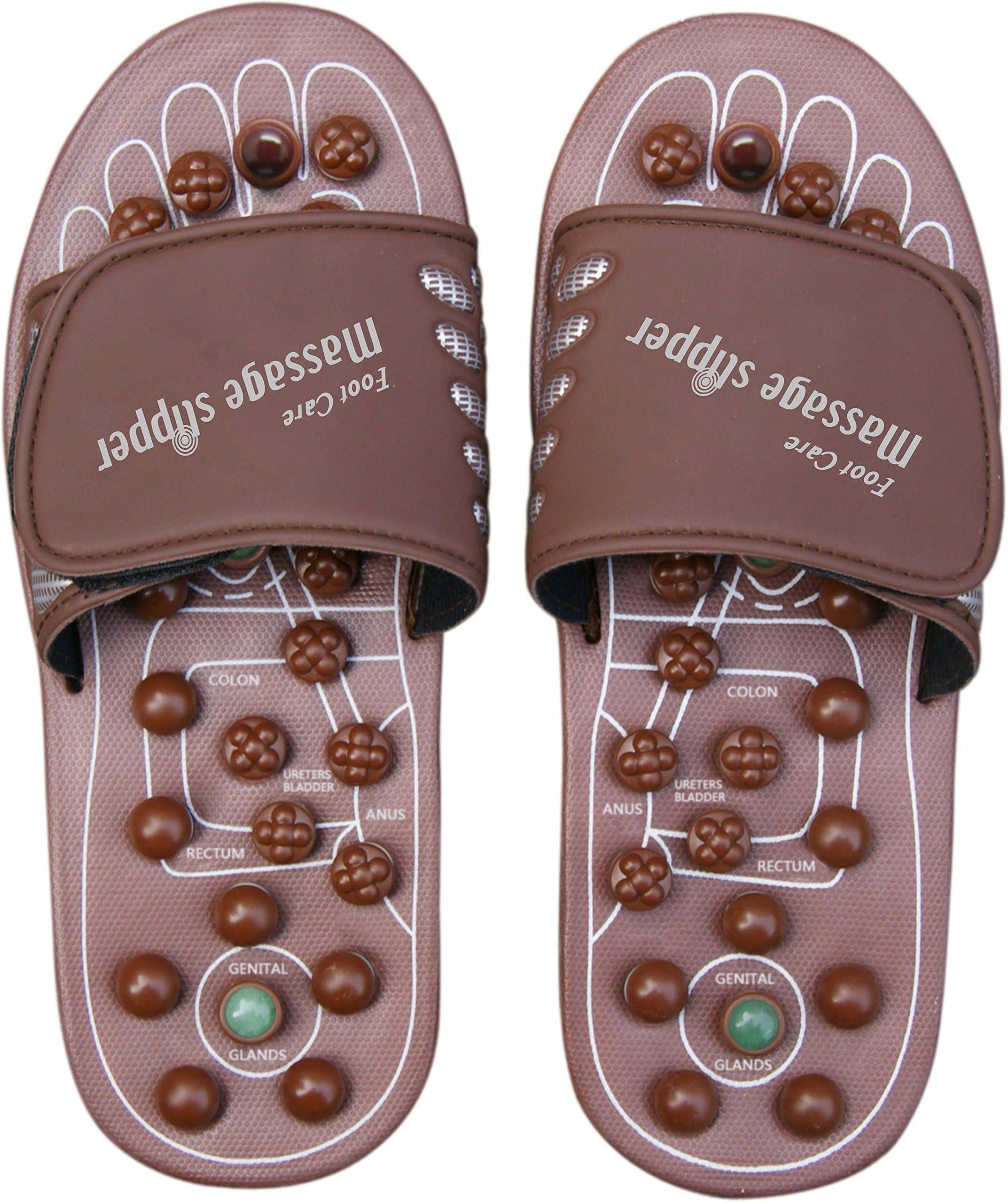 Massage Slipper Jade-Tourmaline Rotating Accupressure Foot Slippers (Man/Women) (Large)