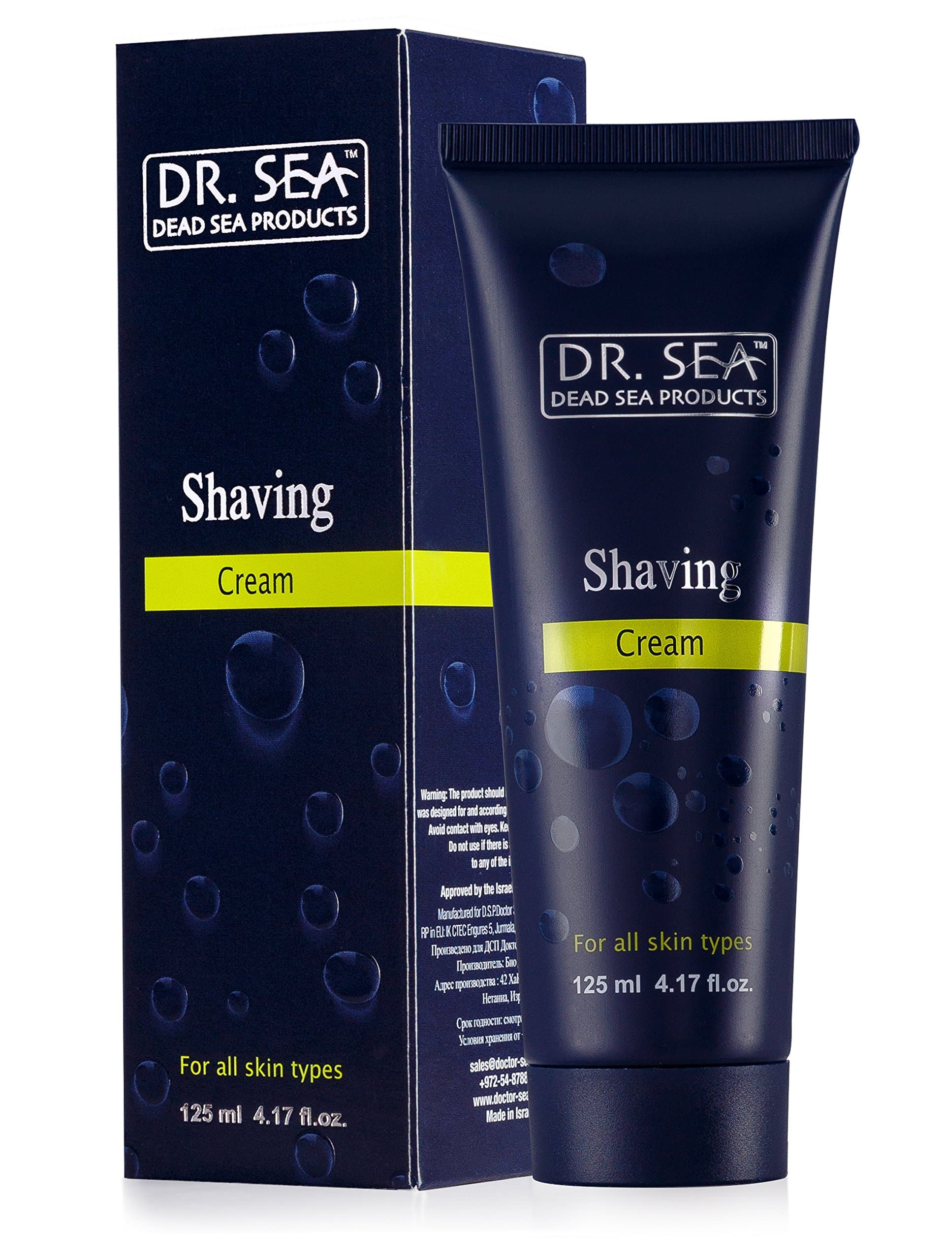 Dr Sea Men's Soothing Shaving Cream for Easy Hair Removal - Smoothing Shave Cream for Men, Tube, 125 ml