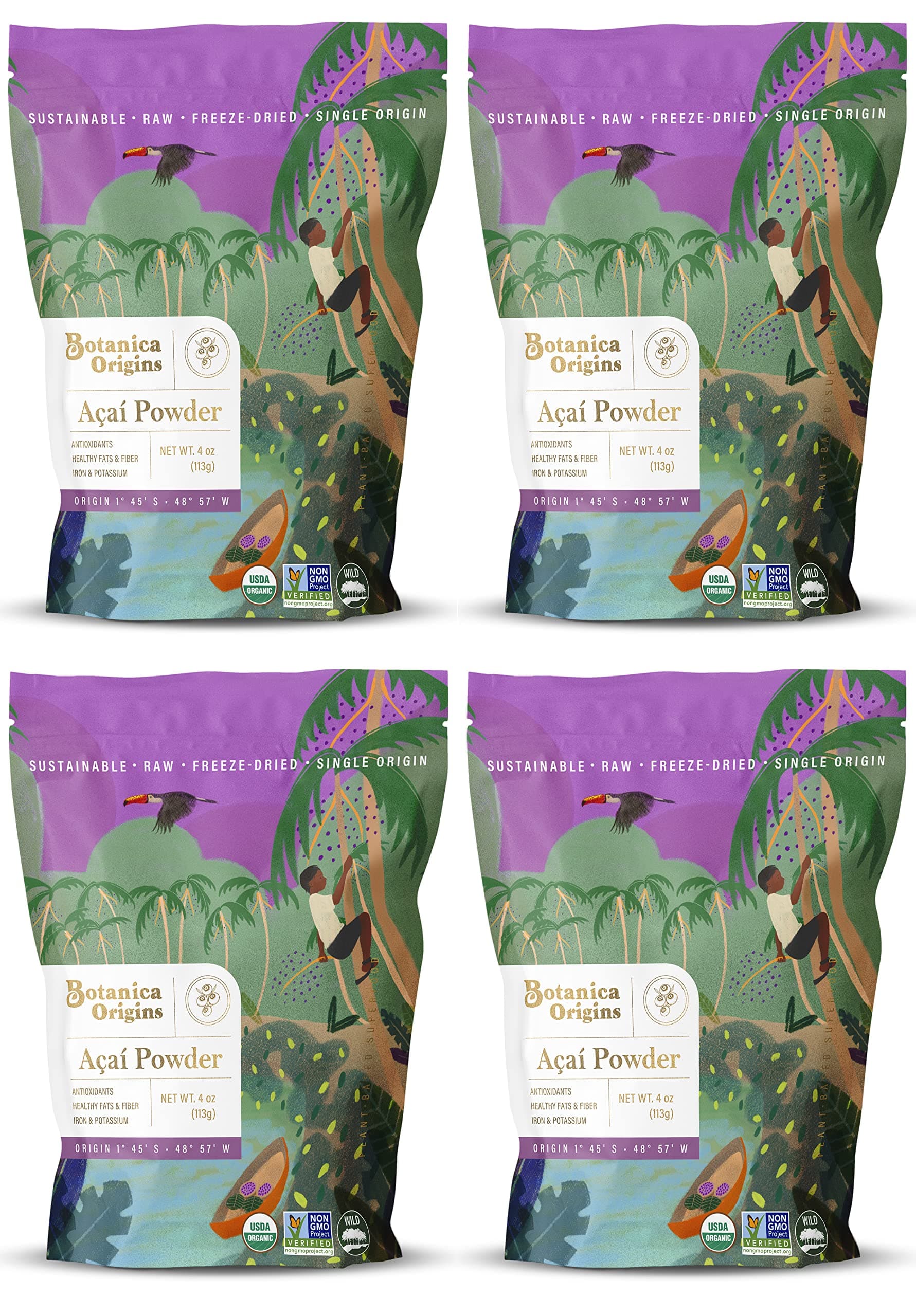 Botanica Origins Acai Powder, 16 oz | Freeze-Dried | Organic | Raw | Gluten-Free | Vegan, Keto and Paleo Friendly