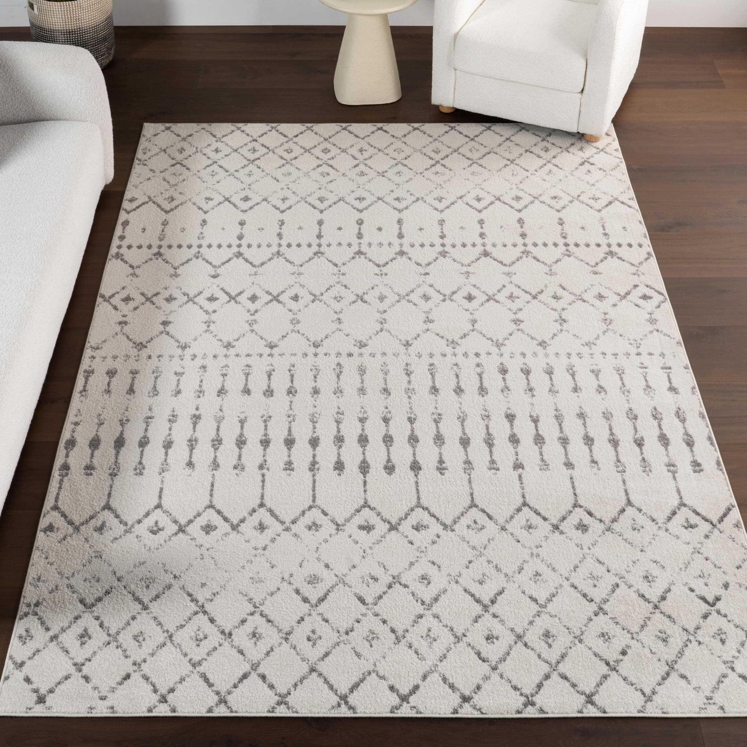 nuLOOM 5x7 Moroccan Blythe Area Rug, Grey, Faded Bohemian Design, Stain Resistant, For Bedroom, Dining Room, Living Room, Hallway, Office, Kitchen, Entryway
