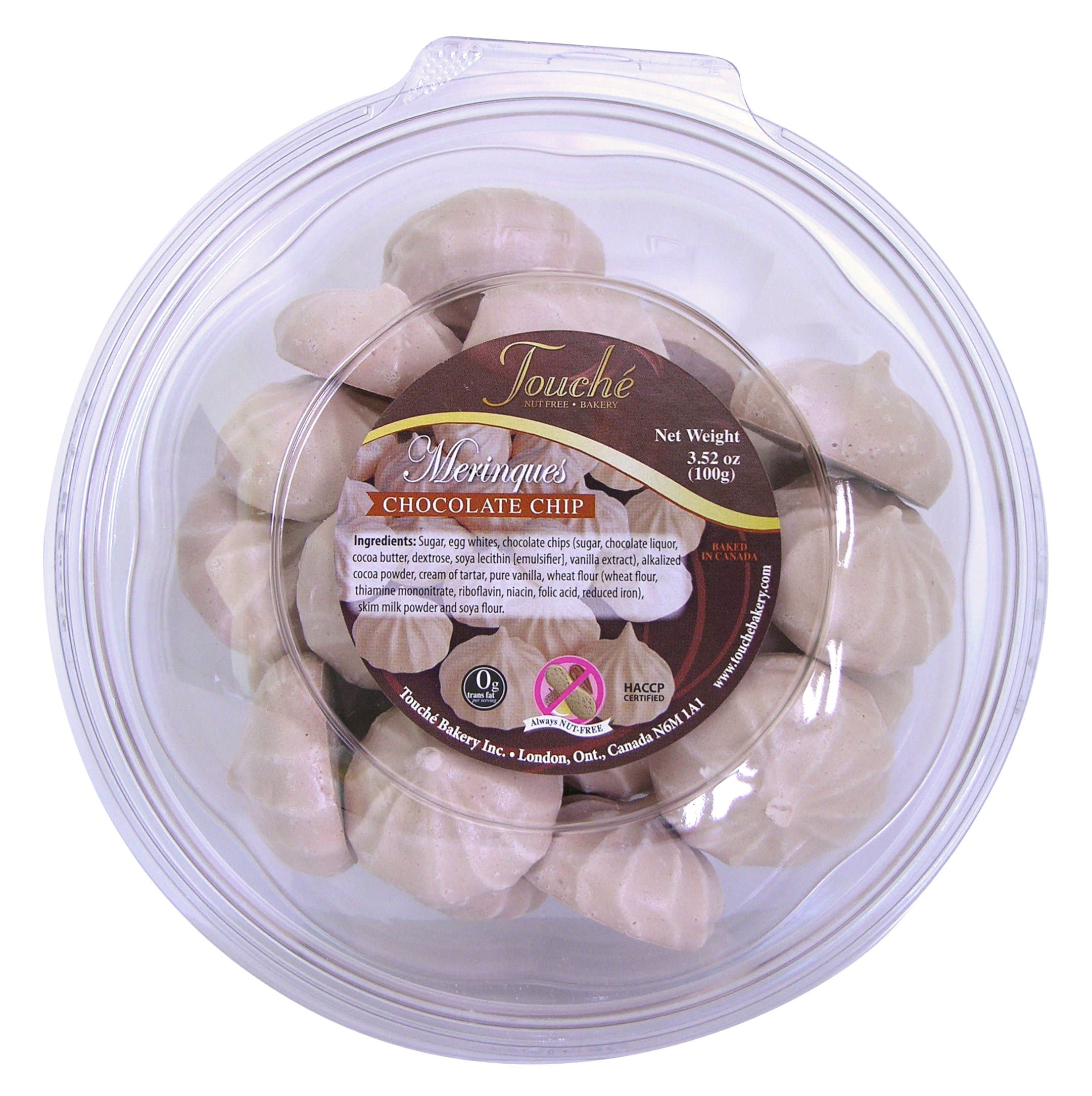 Touche Bakery Meringues, Chocolate Chip, 3.52 Ounce