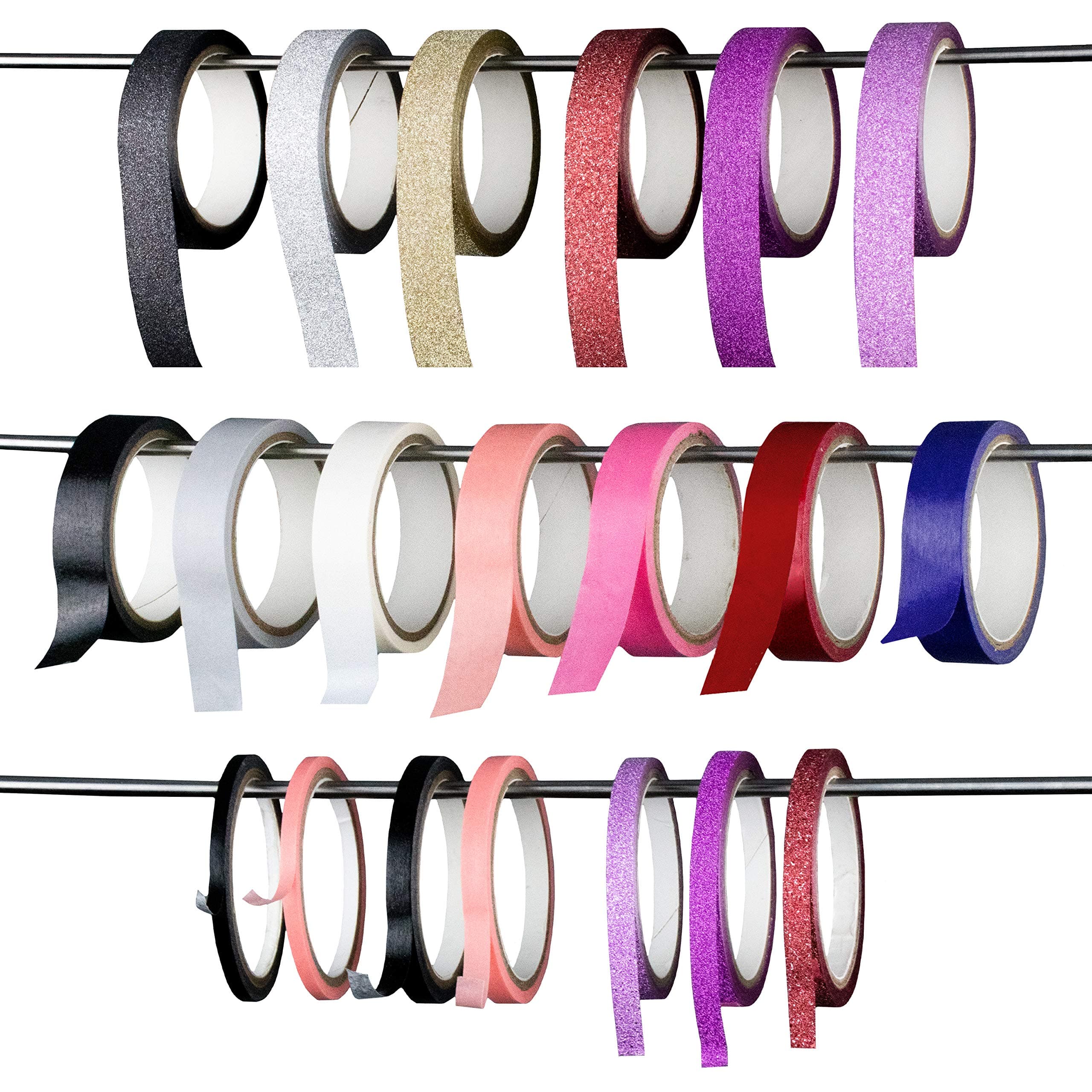 Washi Tape Set for Scrapbooking Supplies, Bullet Journal Supplies & Bible Journaling Supplies. Use Washytape for Planner Stickers and Accessories & Decorative Tape for Washi Tape Dispenser [20 Rolls]