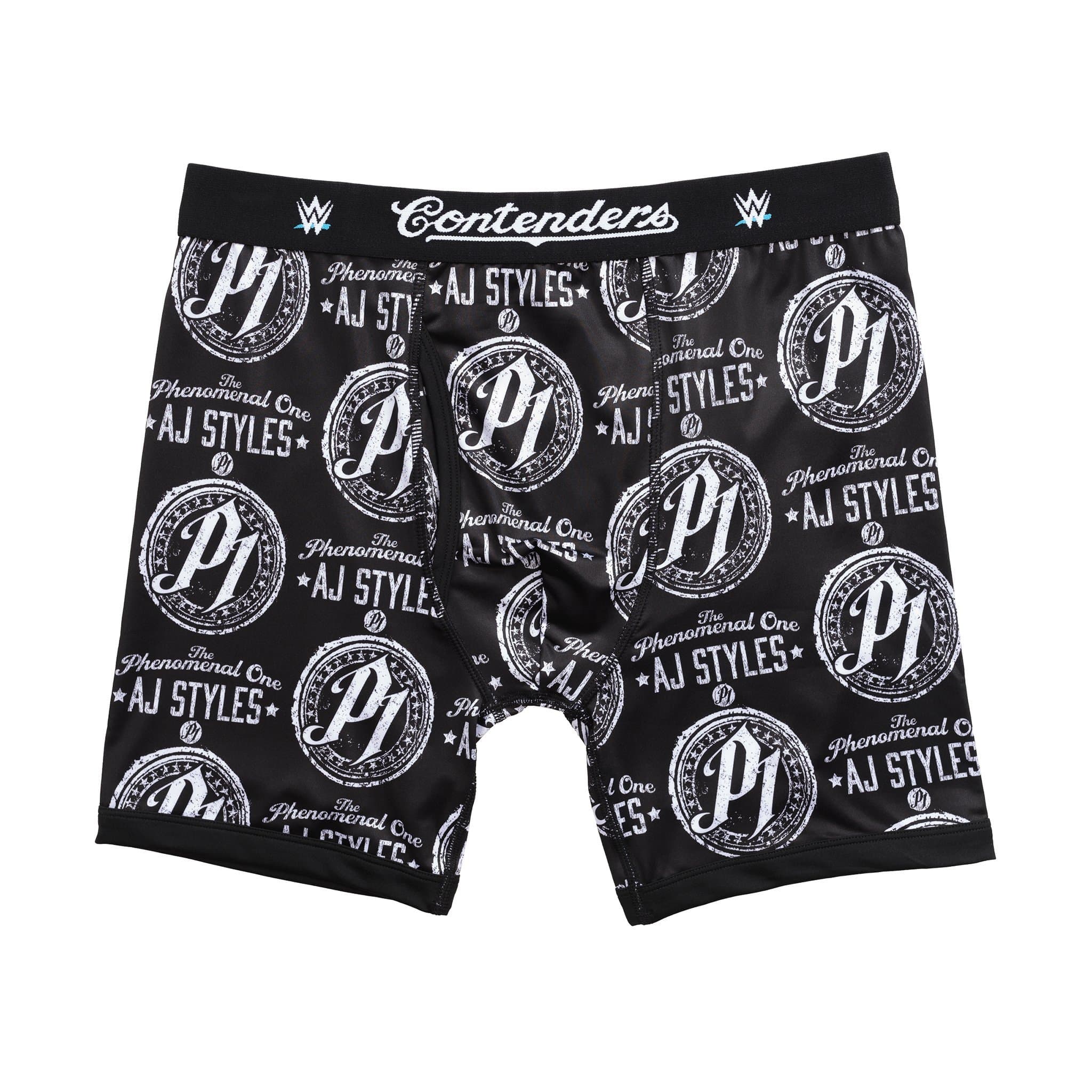 WWE AJ Styles Adult Boxer Briefs - black - Large