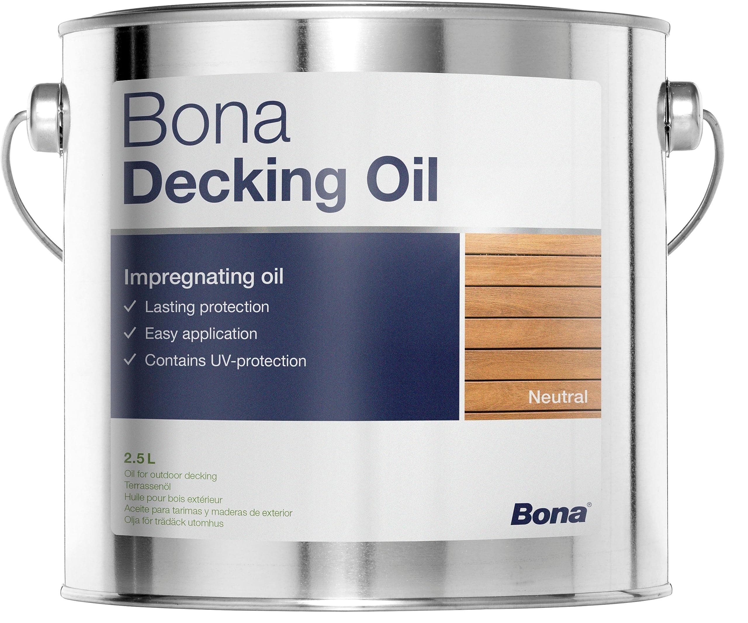 - Bona Decking Oil Neutral Shade (2.5 Ltrs)(88 oz) (Specially Designed For Outdoor/Exterior Wood/Wooden Surfaces, Wood Polish) Cobalt Free Formula | Wood Oil | Wood Finish | Plant Based Oil