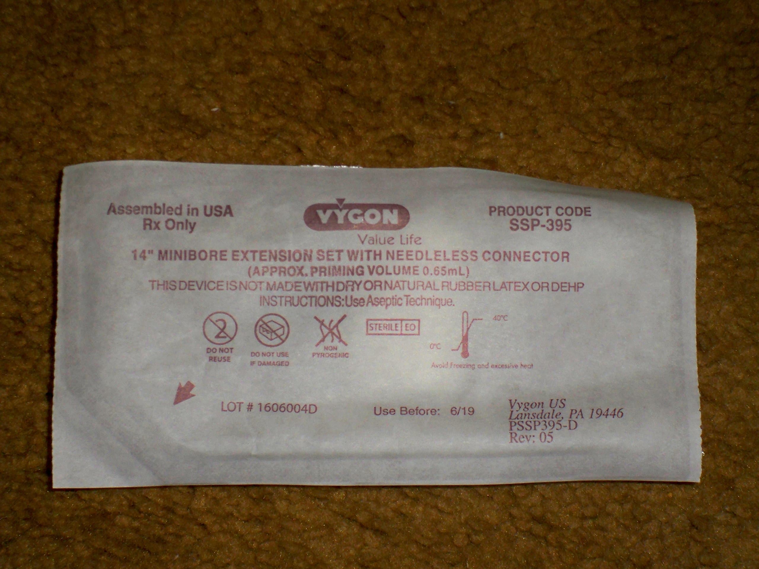 ADVAMS3951 - Vygon Usa Minibore Extension Set with Pinch Clamp 14, 7/25 mL Priming Volume