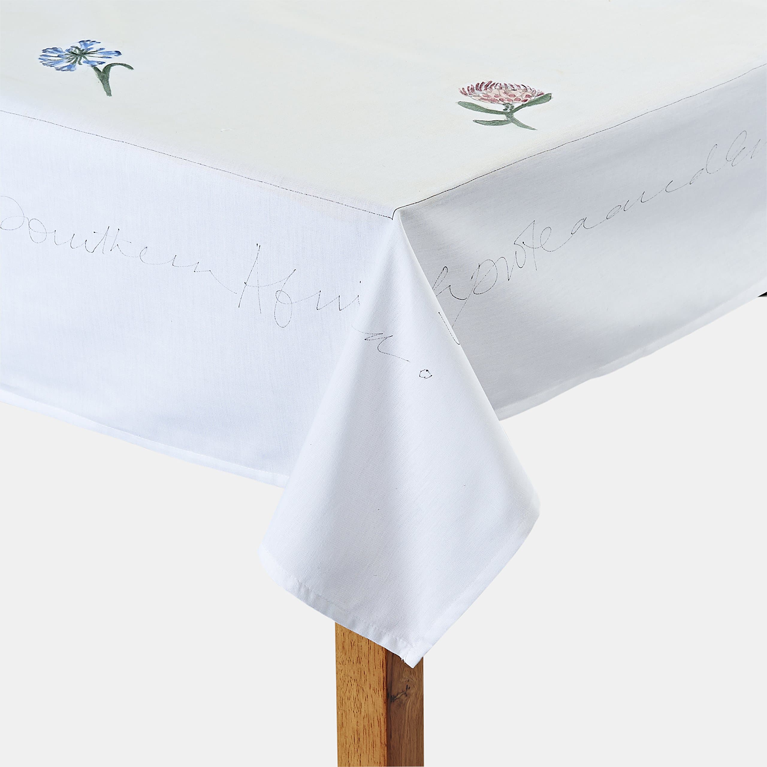 Sue Sylvester Square & Rectangular Tablecloths Hand Painted on Cotton South African Botanical Flowers Sizes 90cm sq 135cm sq 7 250cmx150cm Machine Washable & Colourfast (250cmx150cm)