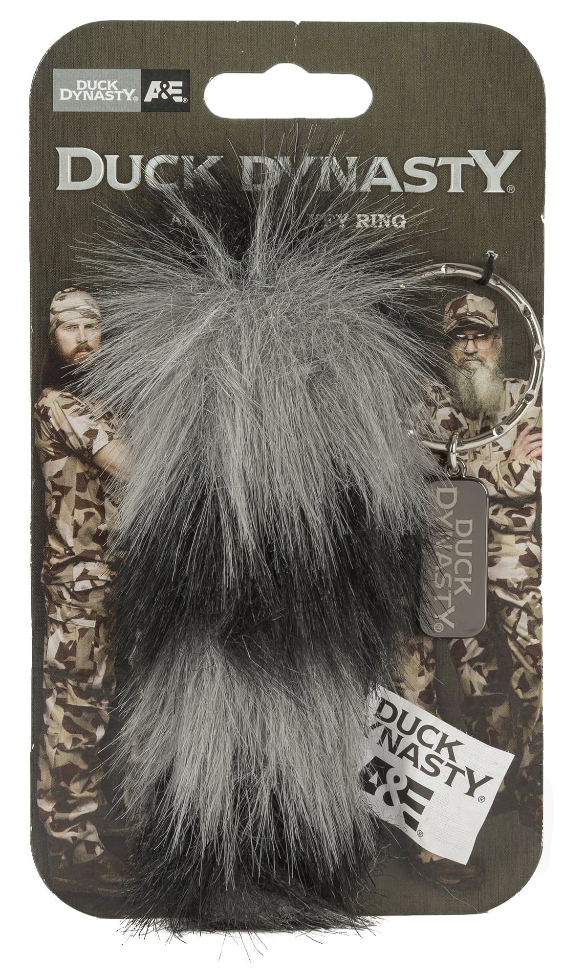 Duck DynastyDuck Dynasty 4" Animal Tail Key Ring (Racoon Tail (Black & Grey))