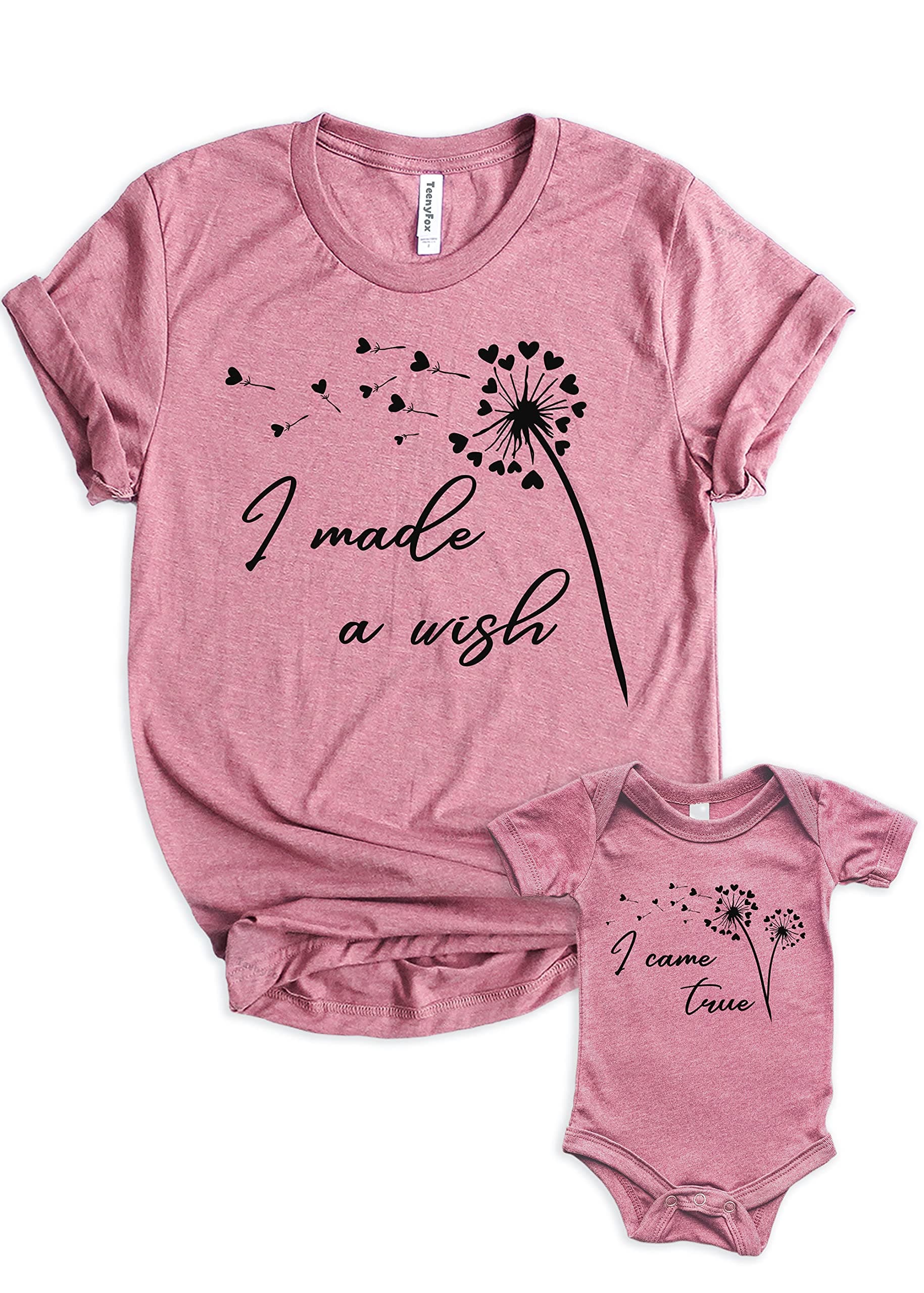 Teeny FoxMama I Made A Wish I Came True Baby Mother Matching Outfits Cute Family Shirts