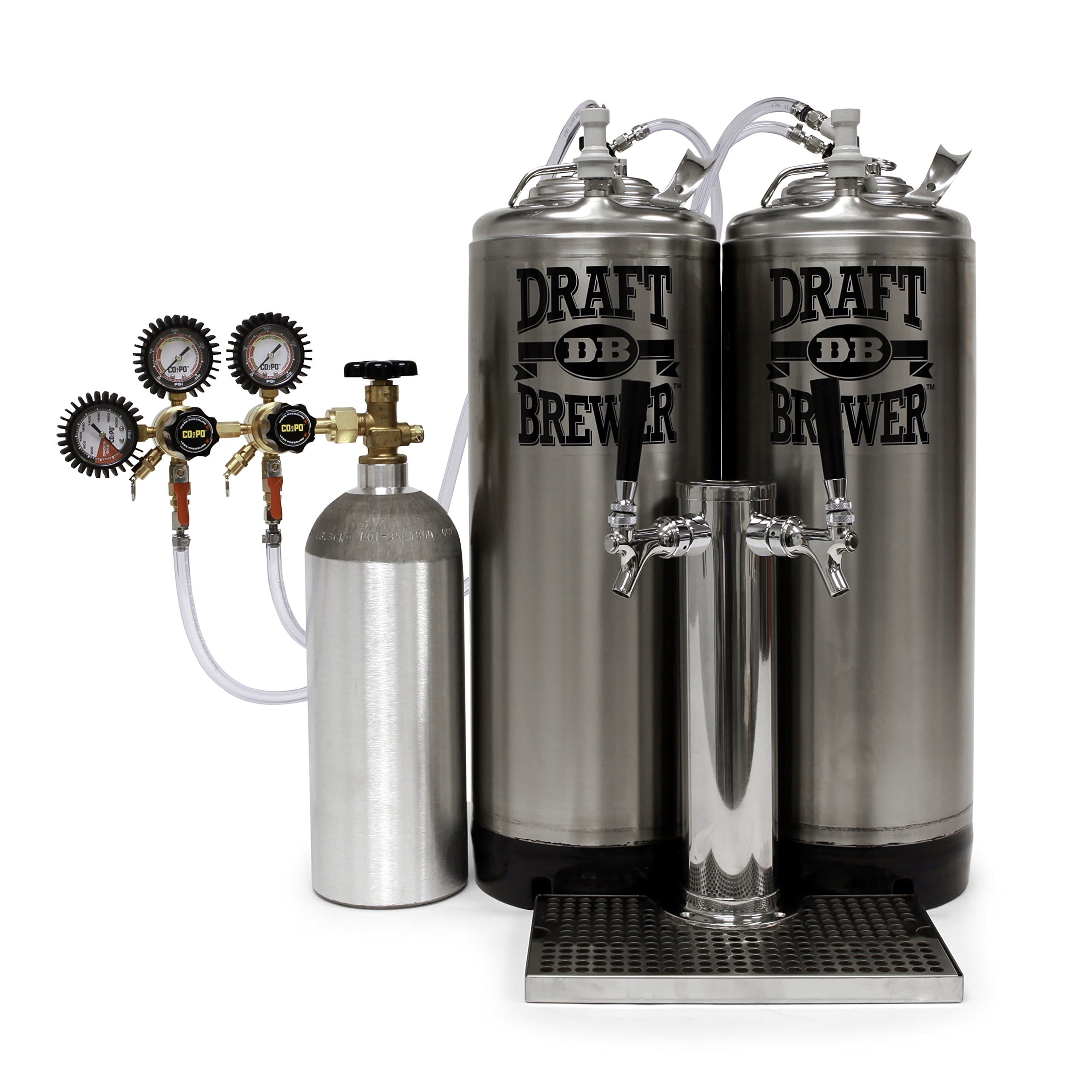 Northern Brewer Kegerator King - Two New Ball Lock Keg Mini Fridge Conversion Kit with Draft Tower