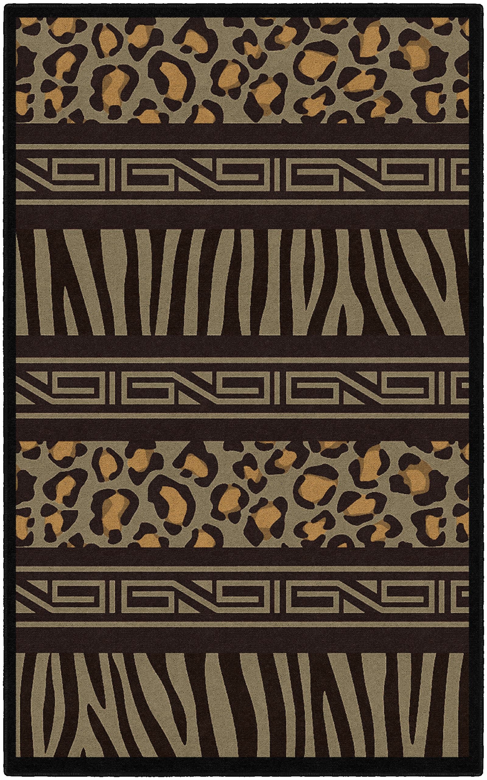 Brumlow Mills Animal Print Pattern Area Rug for Living Room, Dining, Kitchen, Bedroom, Doorway, and Contemporary Home Décor, 2'6" x 3'10", Multi-Animal