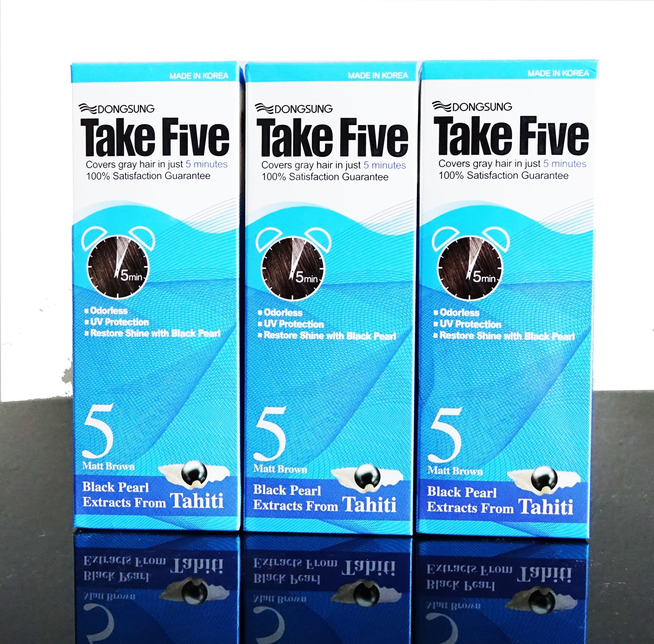 Dongsung 5 Hair Dye Gray Hair Coveage No. 5 Matt Brown Pack of 3