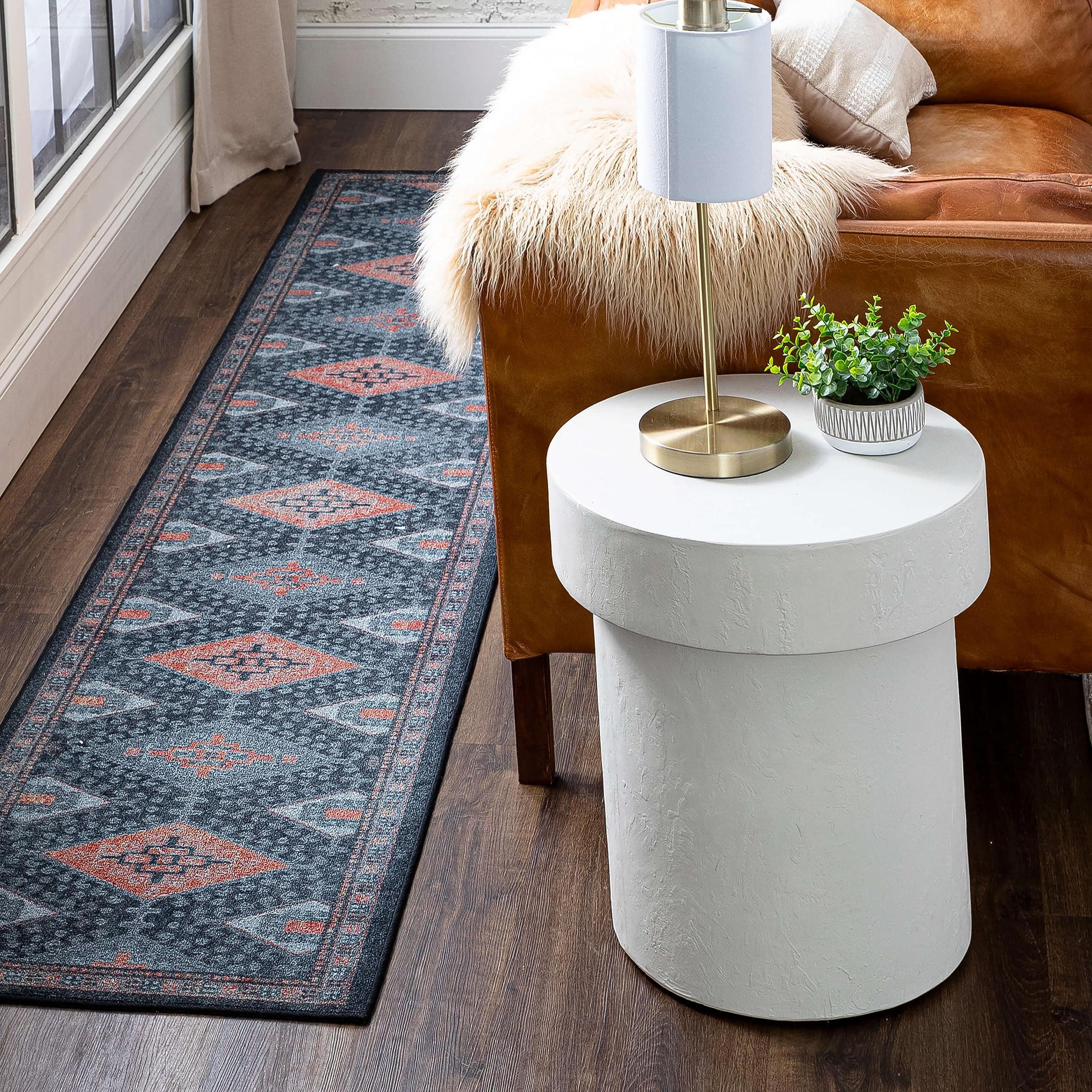 Mohawk Home Venka Traditional Ornamental Black 2' x 10' Area Rug Perfect for Entryway, Laundry Room, Hallway