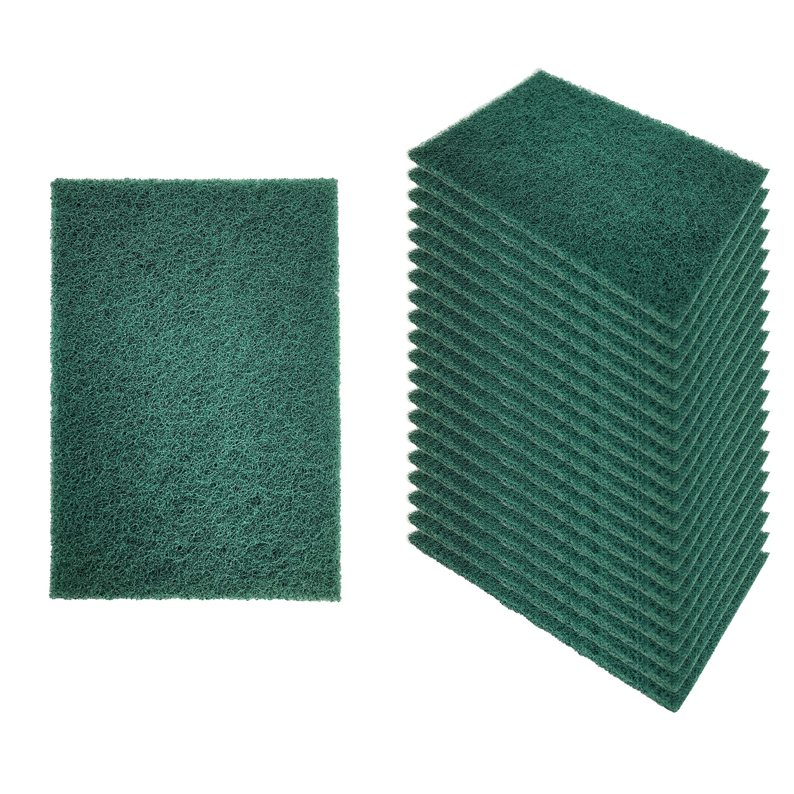 KLEEN HANDLER Green Medium Duty Cleaning Pads | Medium Duty Kitchen Scrub, Scouring Pads for Dishes, Bathroom, Household General Cleaning, Eco-Friendly (Pack of 20)