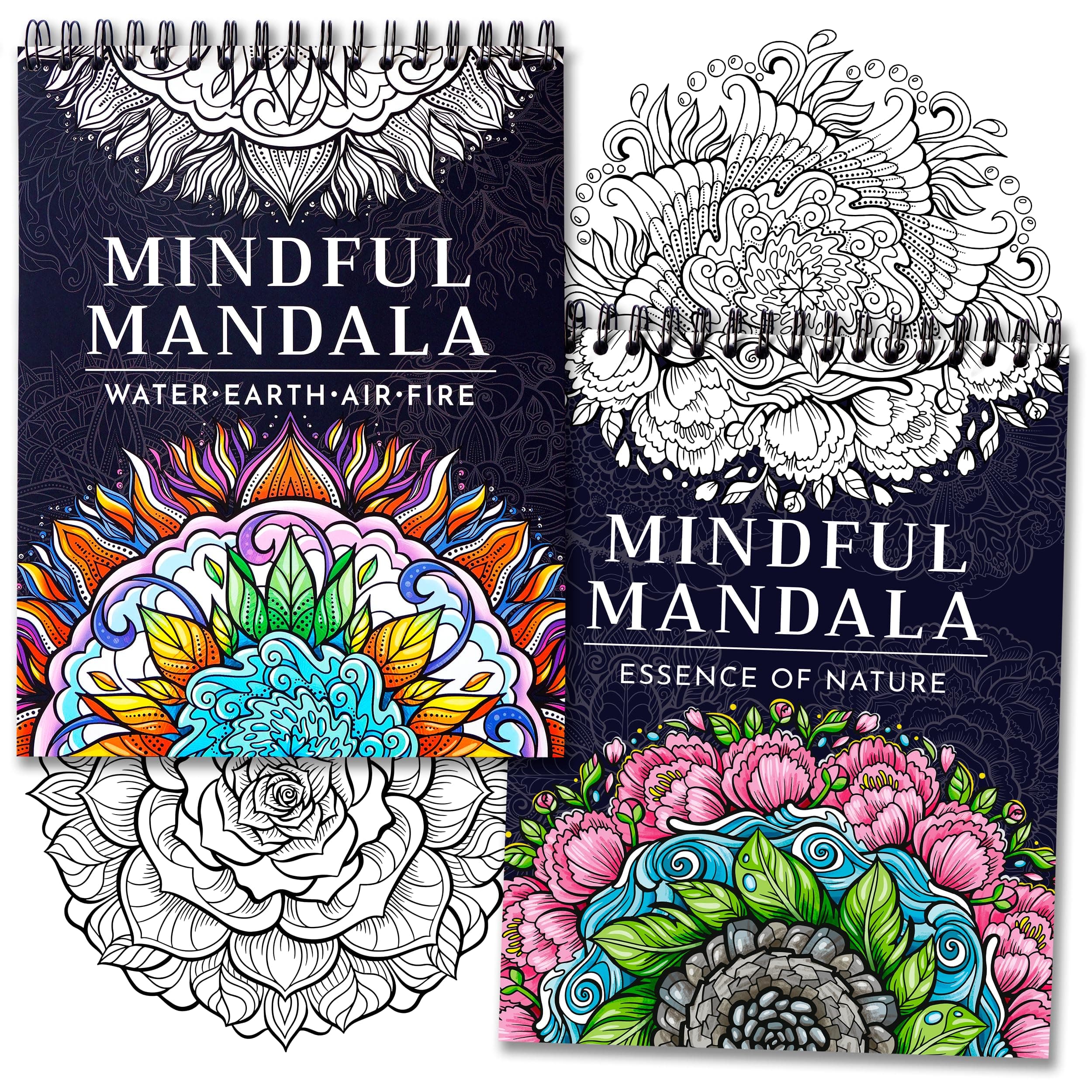 RYVEColoring Book for Adults - 50 Unique Mandalas for Relaxation and Stress Relief - Adult Coloring Book Spiral Bound, Mandala Coloring Books for Adults Relaxation, Adult Coloring Book for Women