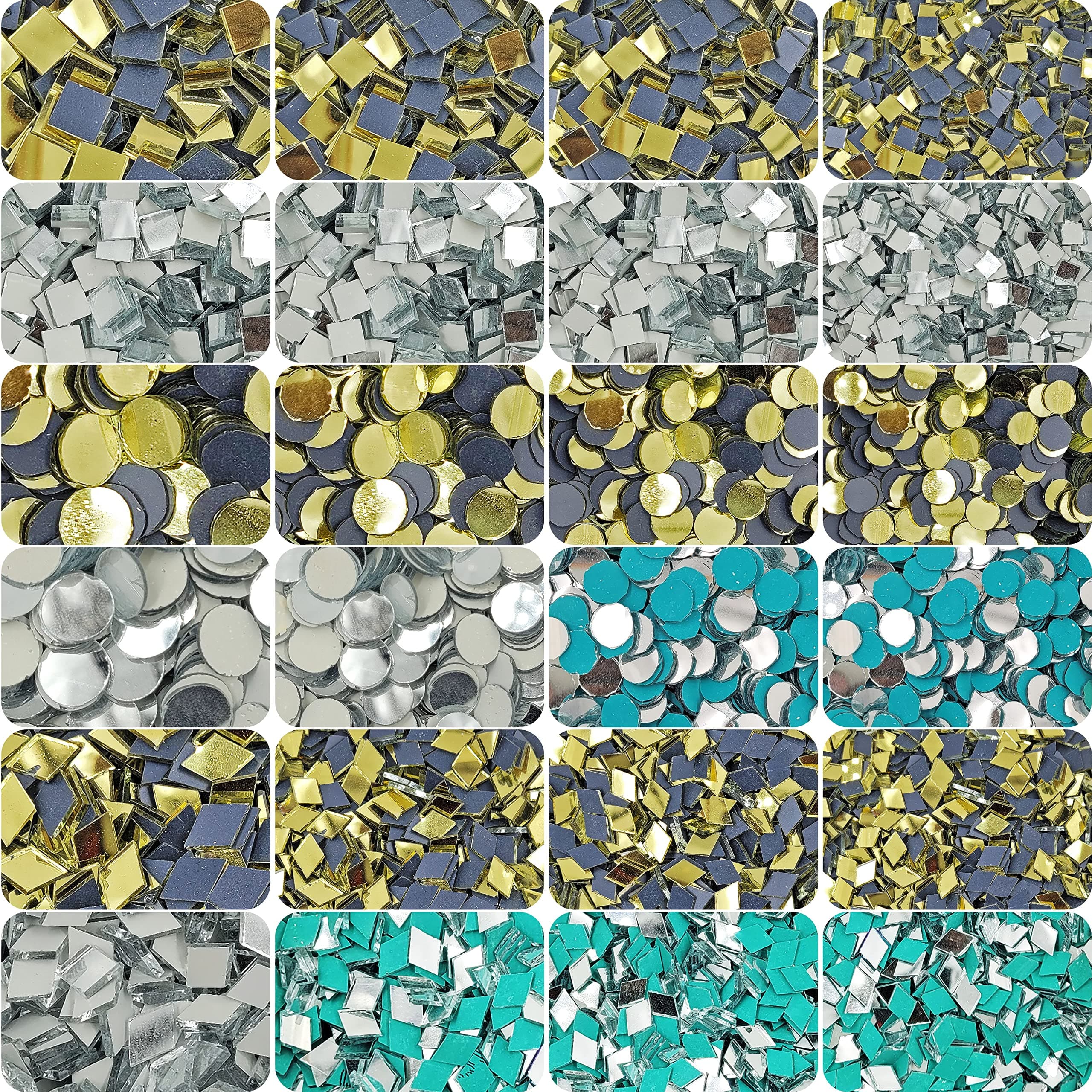 Mirror for Craft Work, Wall Mount Small Rectangular Mirror Glass Pieces for Lippan Art and Craft || Craft Mirrors Cm12 || Multicolor