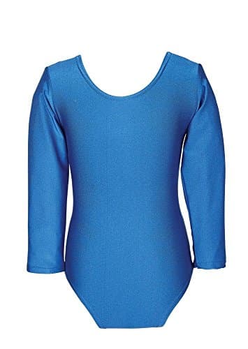 Girls Uniform Leotard Dance Gymnastics Ballet Long Sleeve (Royal Blue, 5-6 (26))