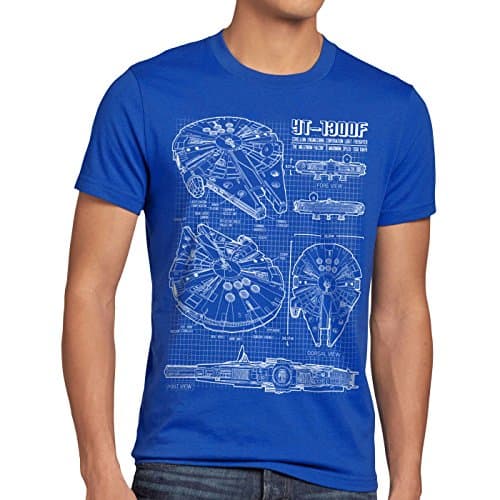 style3 Millennium Falcon Mens T-Shirt Blueprint