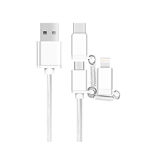 USB to Type C/Lightning/Micro 3 in 1 Multiple 3A USB Charging Cable for iPhone X/8 8 plus/7 7 plus/iPad/Macbook/Galaxy S8 plus/Lg V20/Huawei Mate 9 (white)