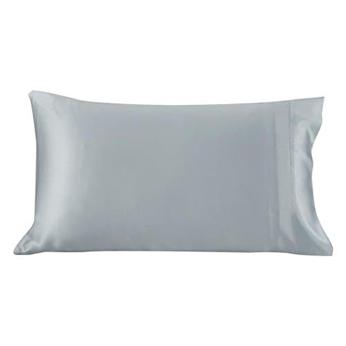 Lilysilk 100 Silk Cotton Pillowcase Hair Zipper Natural Mulberry Silk Pillow Cover 22 Momme Cotton Underside King Queen Silver Blue 60x70cm