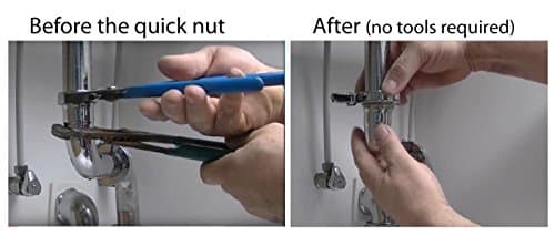 Slip Joint Nut and Washer Plumbing Coupling On Waste Pipelines or on Traps Fits pipes 1.25 in (1-1/4) No More Tools Required