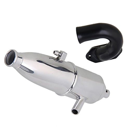 Yiguo Silver L130mm Aluminum W10003 Exhaust Pipe Tubing & Header Manifold Parts for RC 1:10 RC Car