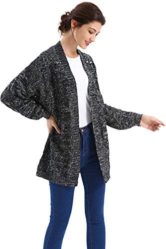 BodiLove Women's Boyfriend Chunky Cable Knit Oversize Cardigan