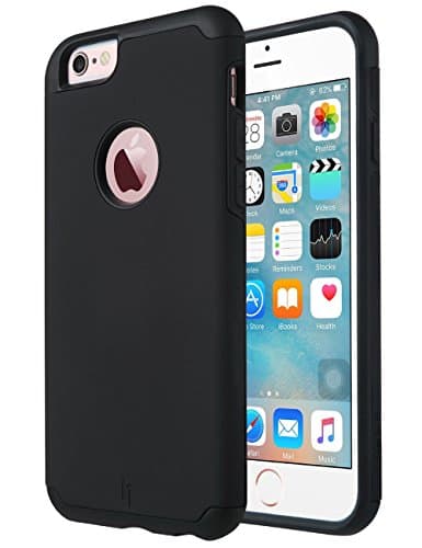 ULAK iPhone 6 Case, iPhone 6S Case Black, Sugar Candy Series Slim Fit Silicone & Hard PC Dual Layer Anti-Slip Drop Protection Case for Apple iPhone 6 & 6S 4.7 Inch, Black