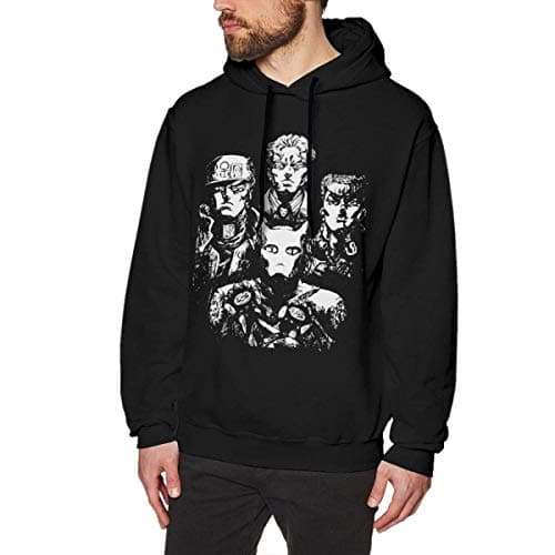 Jojos Bizarre Adventure Mens Long Sleeve Sweatshirts Men's Hoodies Black